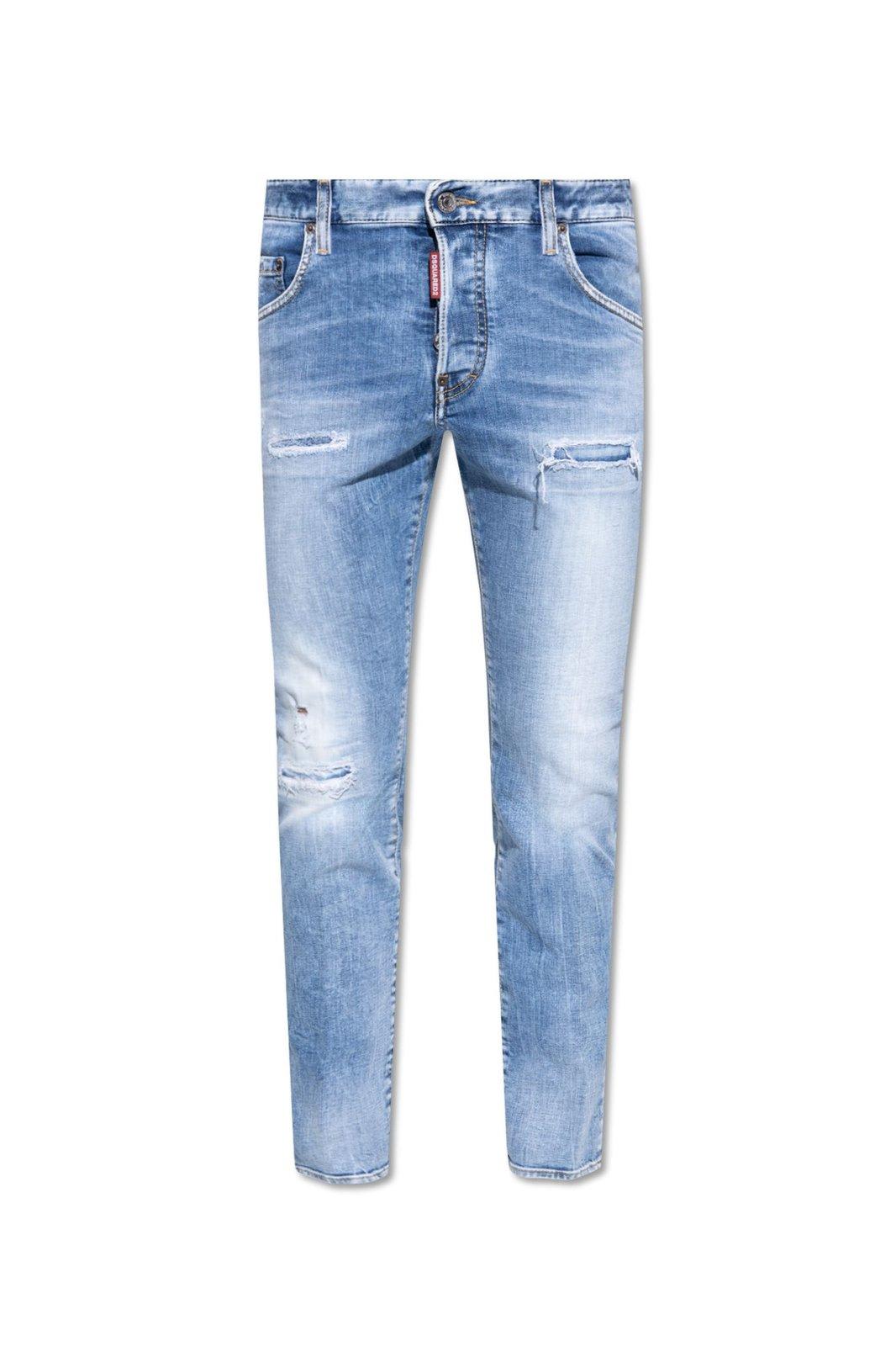 DSQUARED2 MID-RISE DISTRESSED SKINNY JEANS