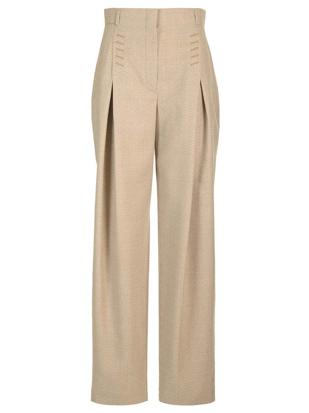 Micro Check Wool Trousers