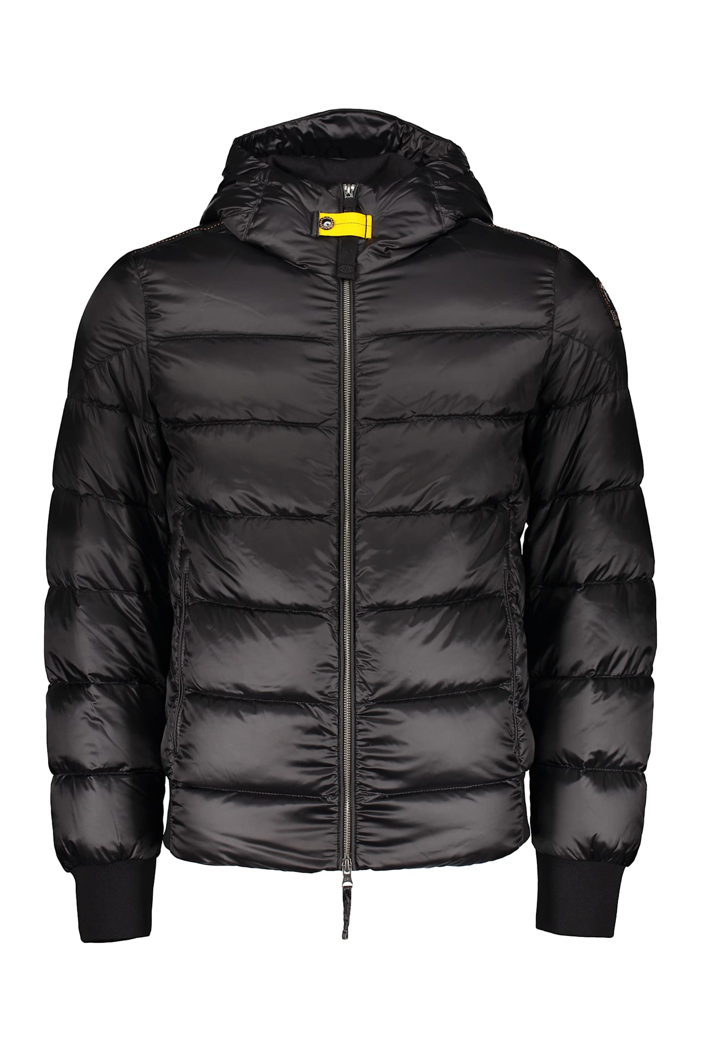 Parajumpers Pharrell Hooded Bomber-style Down Jacket In Black