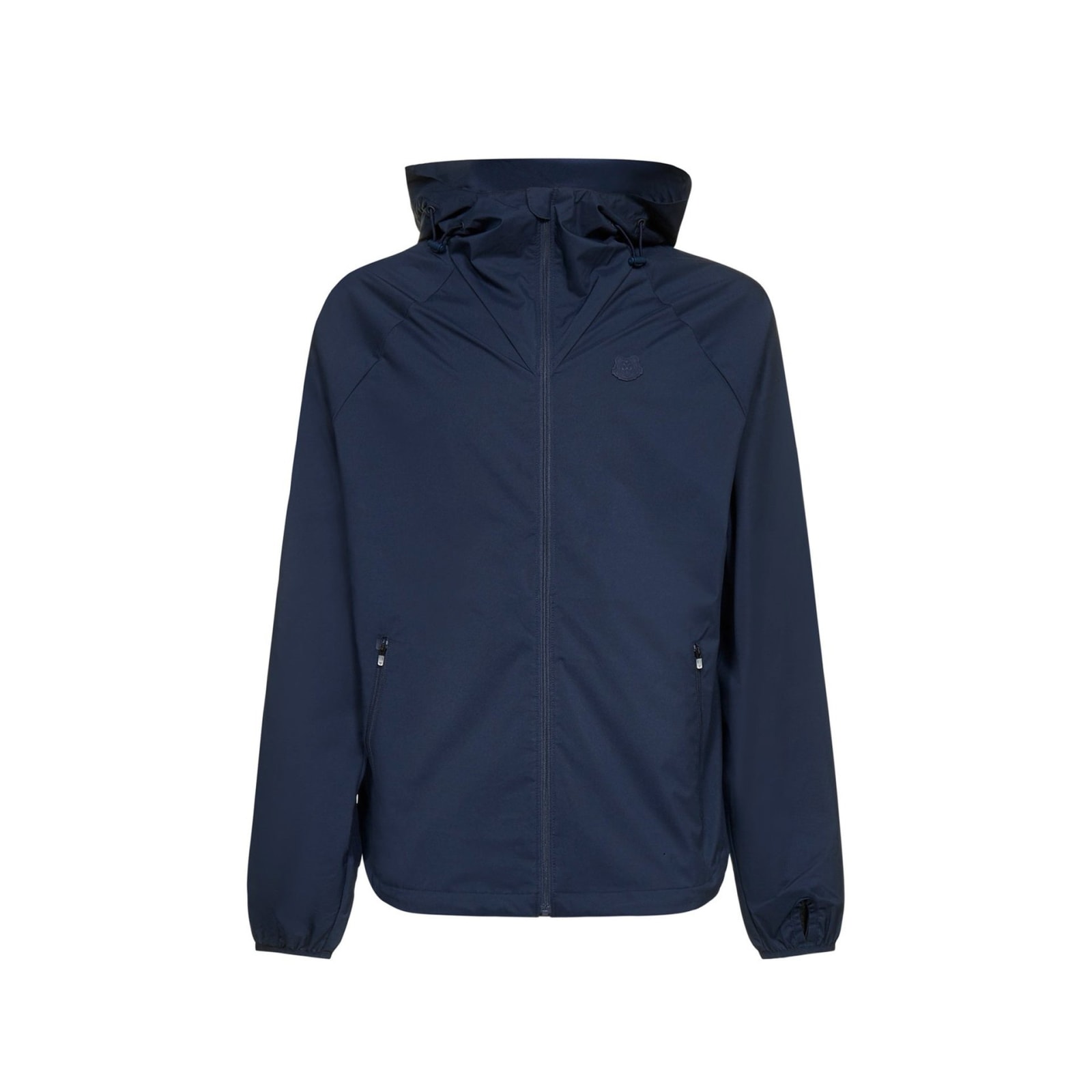 Shop Kenzo K-tiger Hooded Windbreaker Jacket In Blue