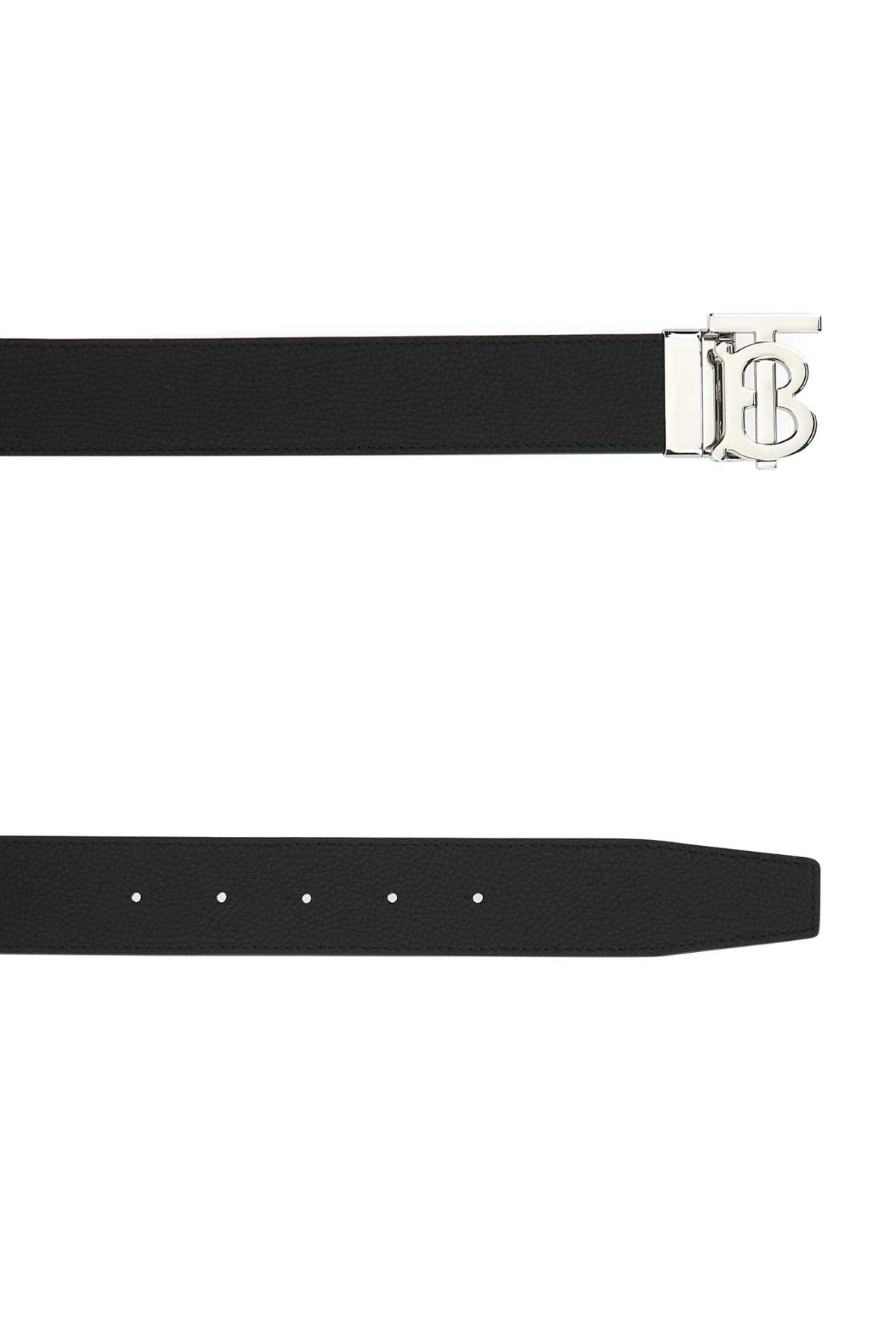 Burberry Black Leather Belt In A1189