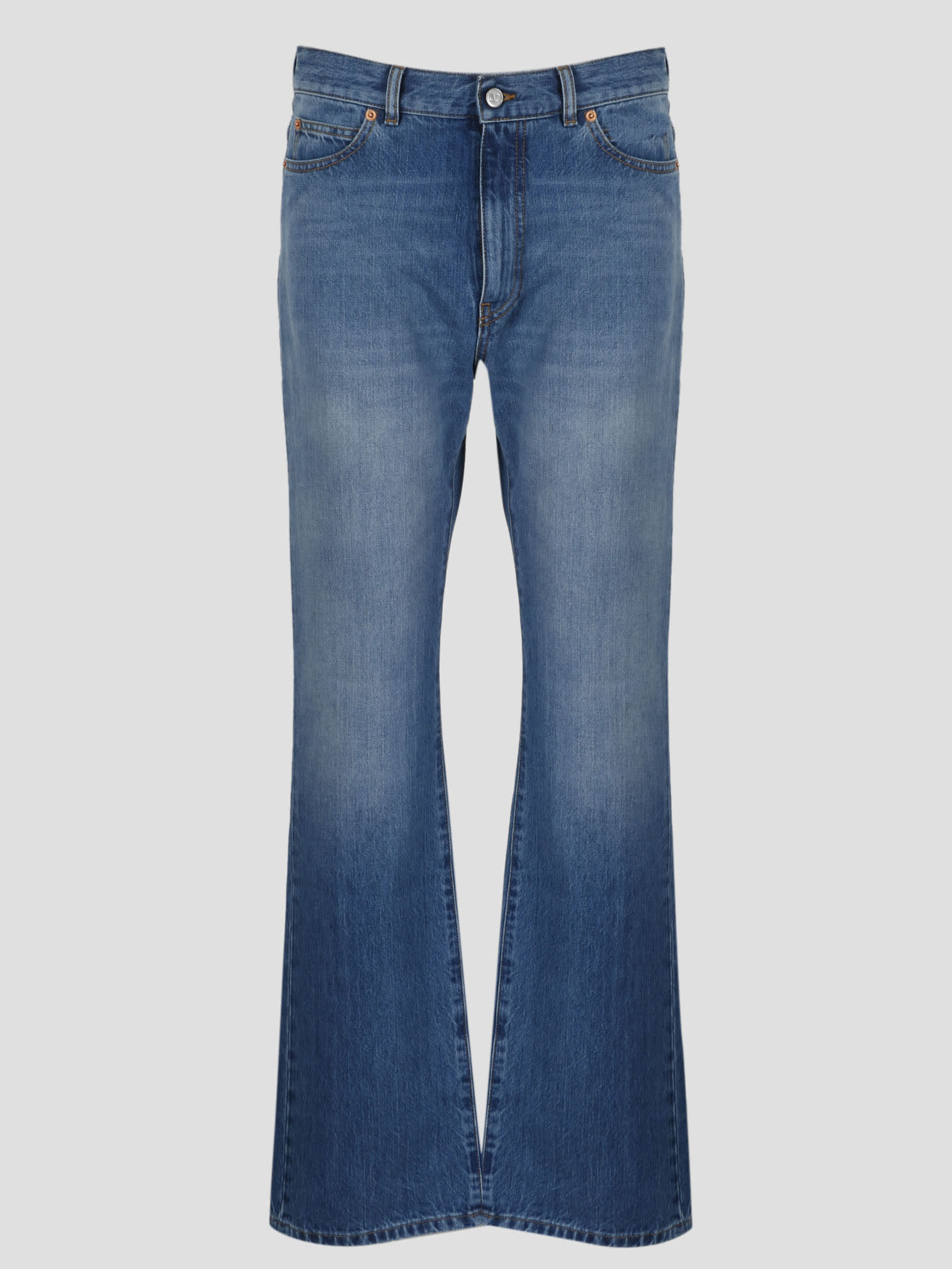 Valentino 1985 Archive Print Jeans In Blue