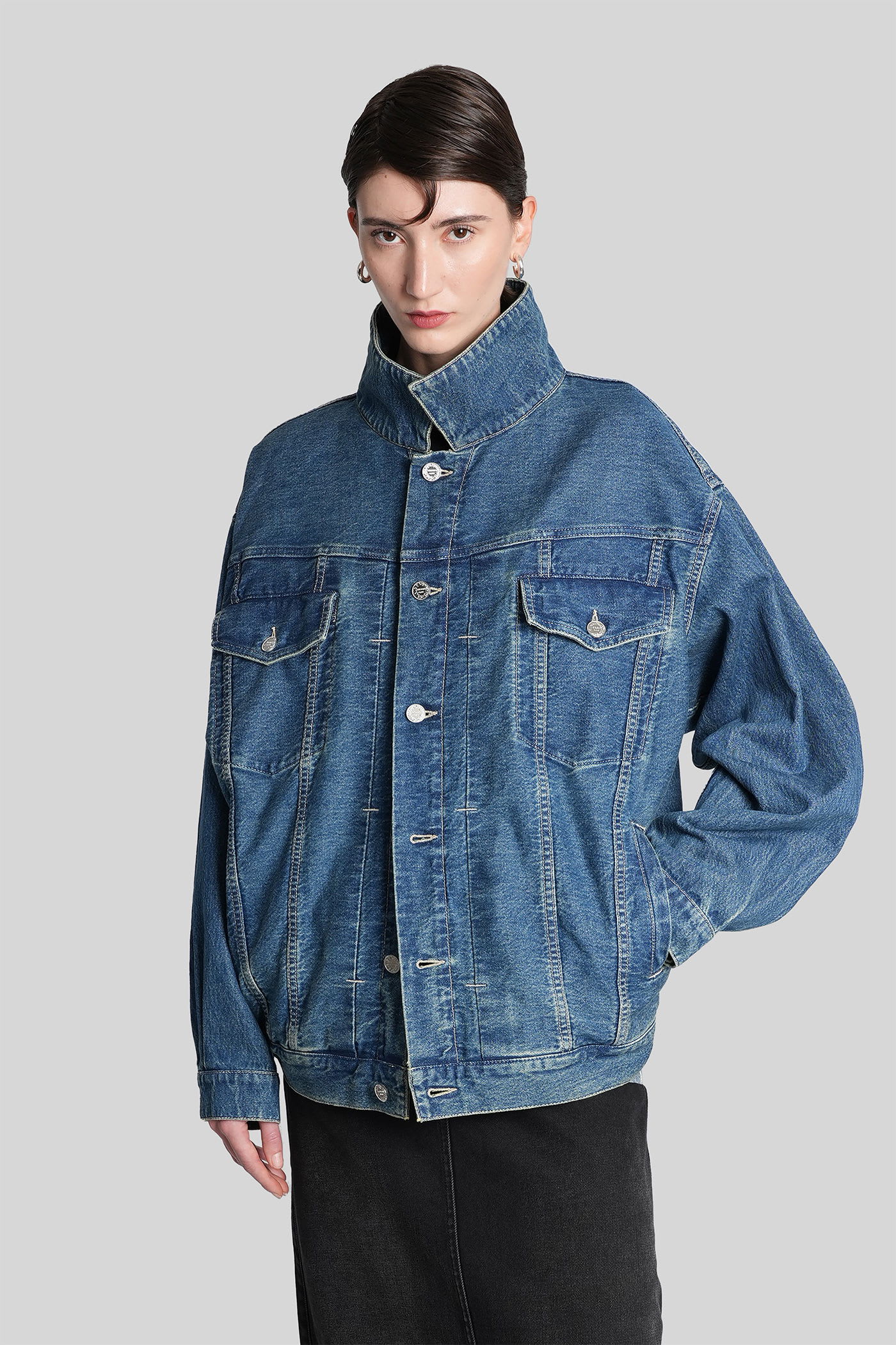 Vetements Denim Jackets In Blue Cotton In Blue