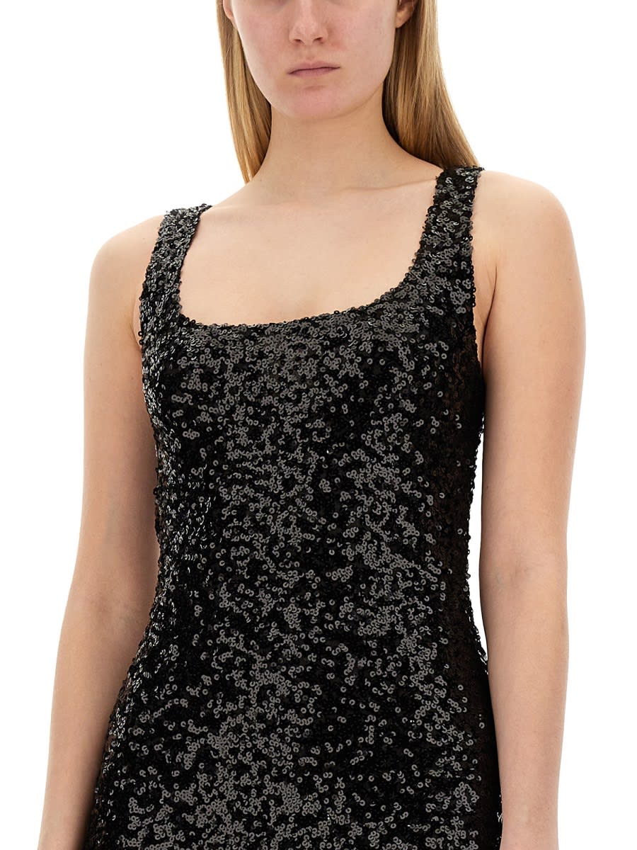 Shop M05ch1n0 Jeans Sequined Dress In Black