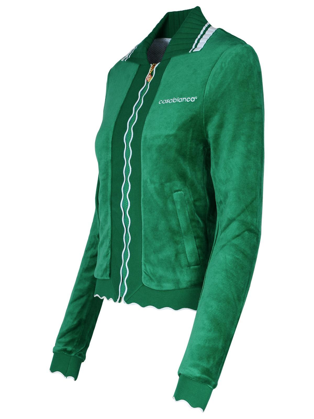 Shop Casablanca Track Green Cotton Blend Sweatshirt