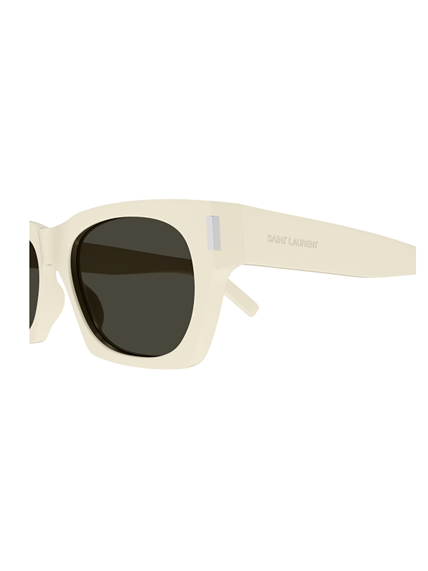 Shop Saint Laurent Sl 402 Sunglasses In Ivory Ivory Grey