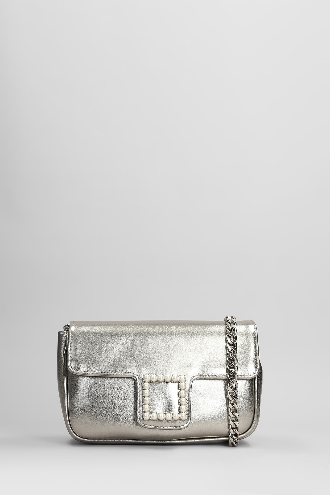 Lunette Shoulder Bag In Gunmetal Leather