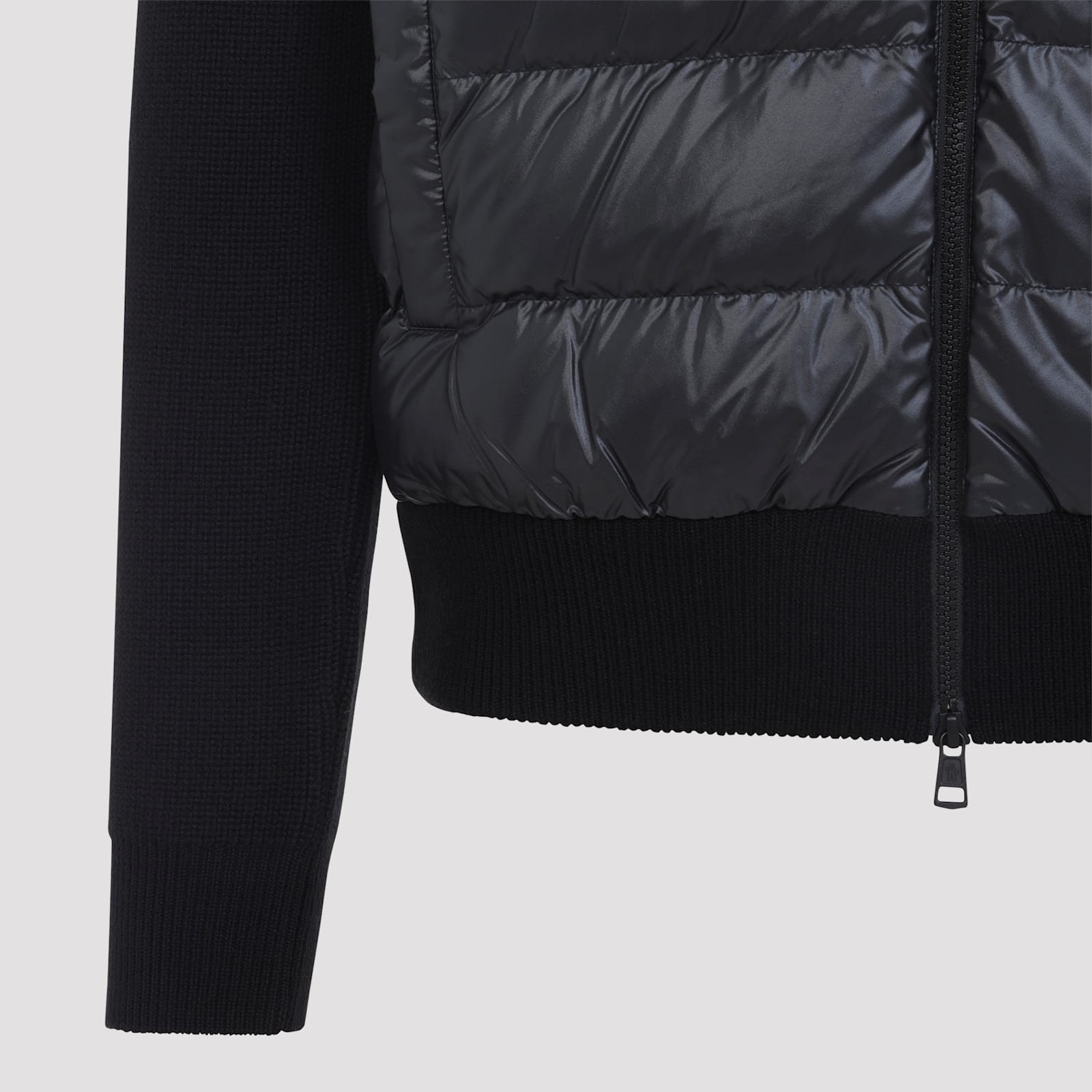Moncler Padded Wool Zip-up Hoodie Clothing In Blue