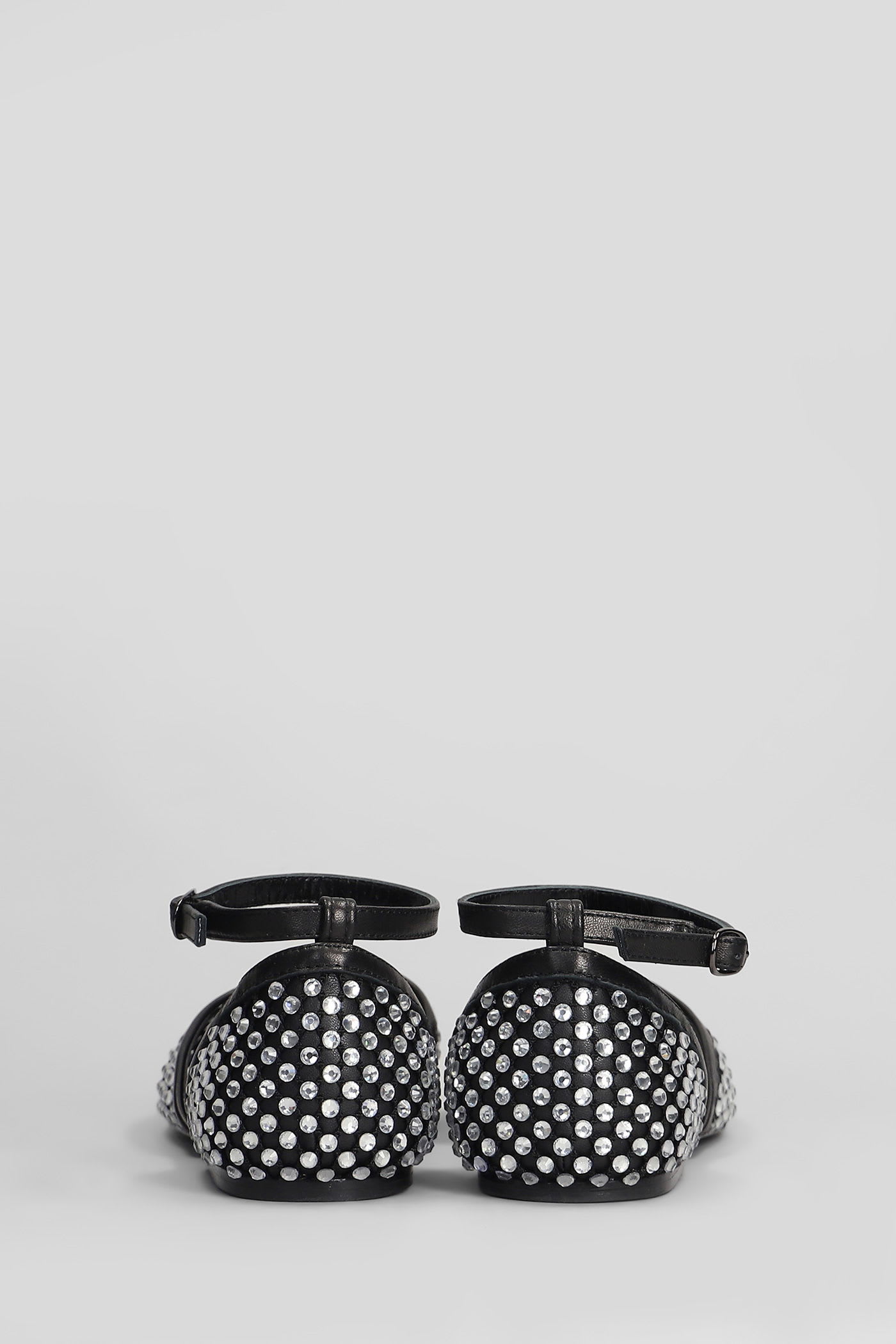 Strategia Ballet Flats In Black Leather In Black