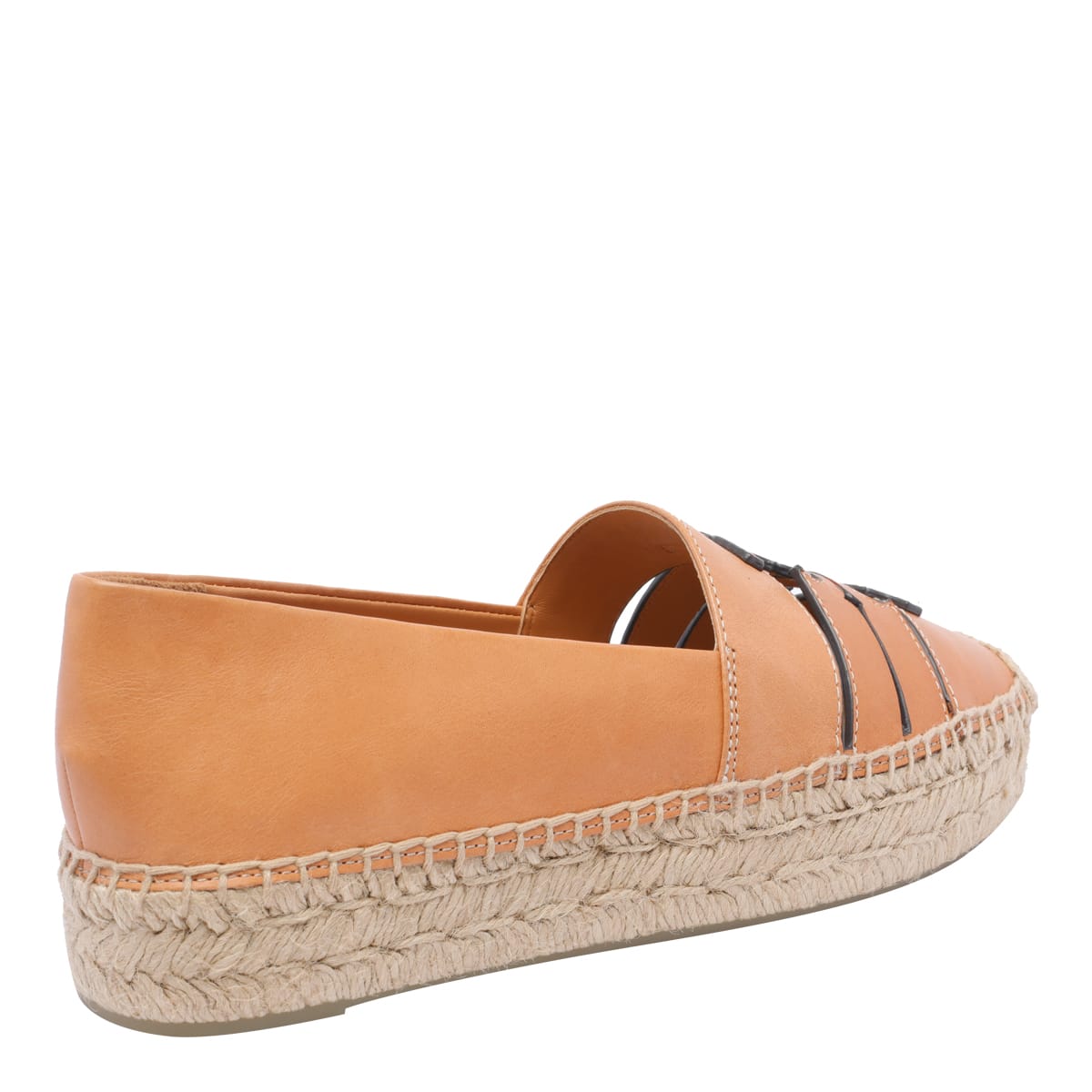 Tory Burch Ines Leather Platform Espadrilles In Brown