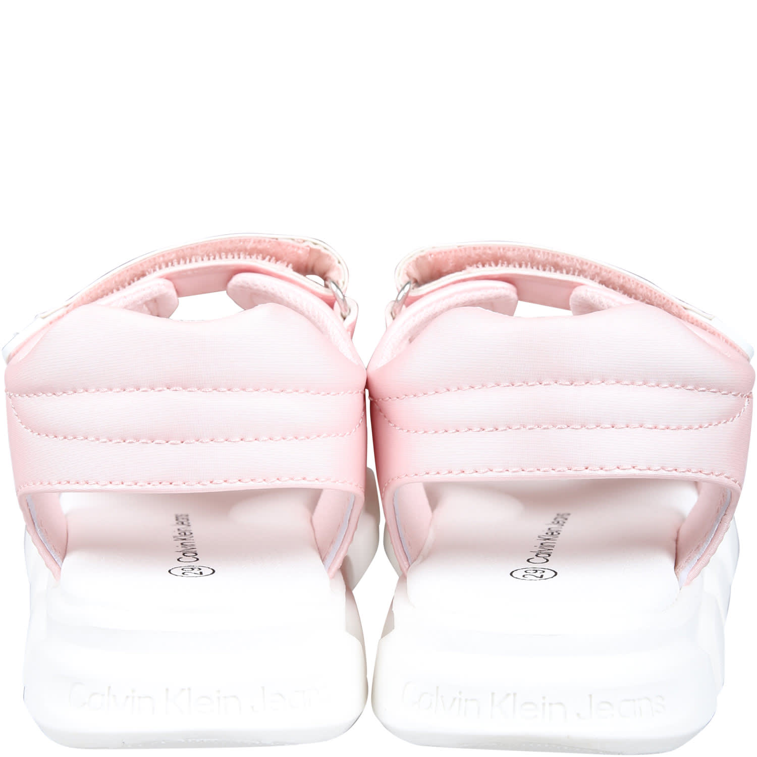 Shop Calvin Klein Pink Sandals For Girl With Logo