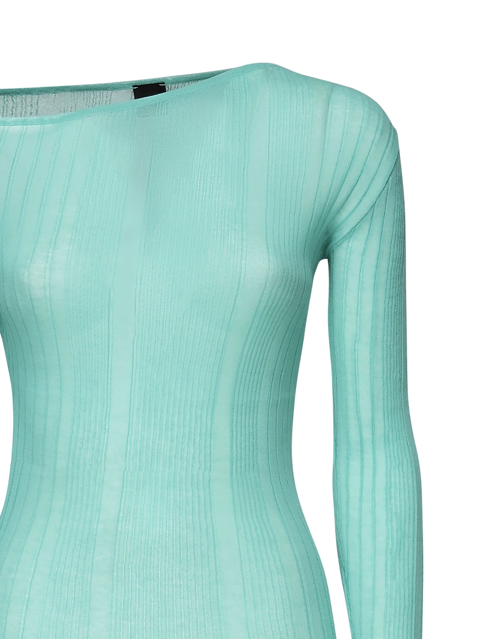 Pinko Ribbed Long-sleeve Top In Blue