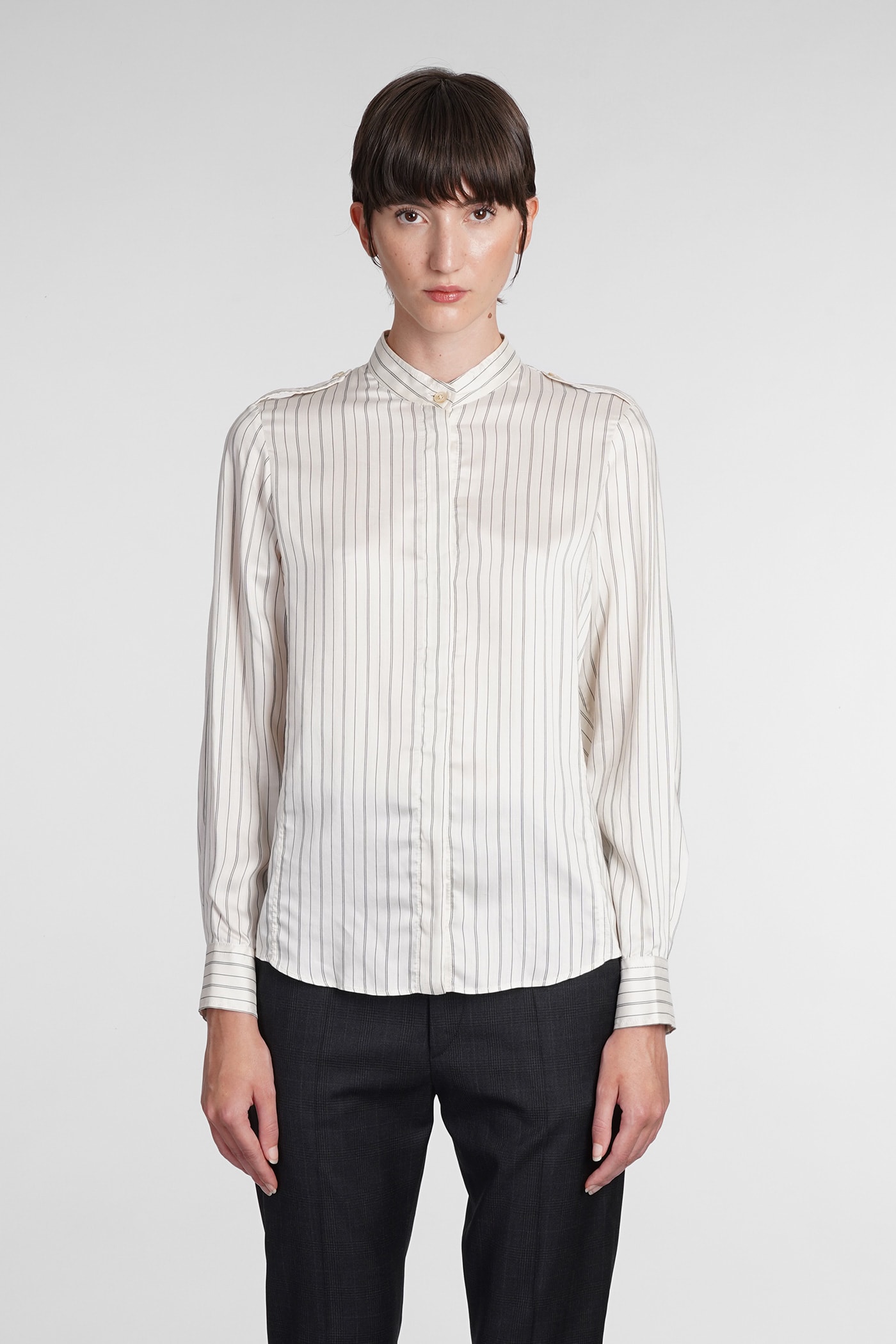 Shop Isabel Marant Ilda Shirt In White Viscose In White/black