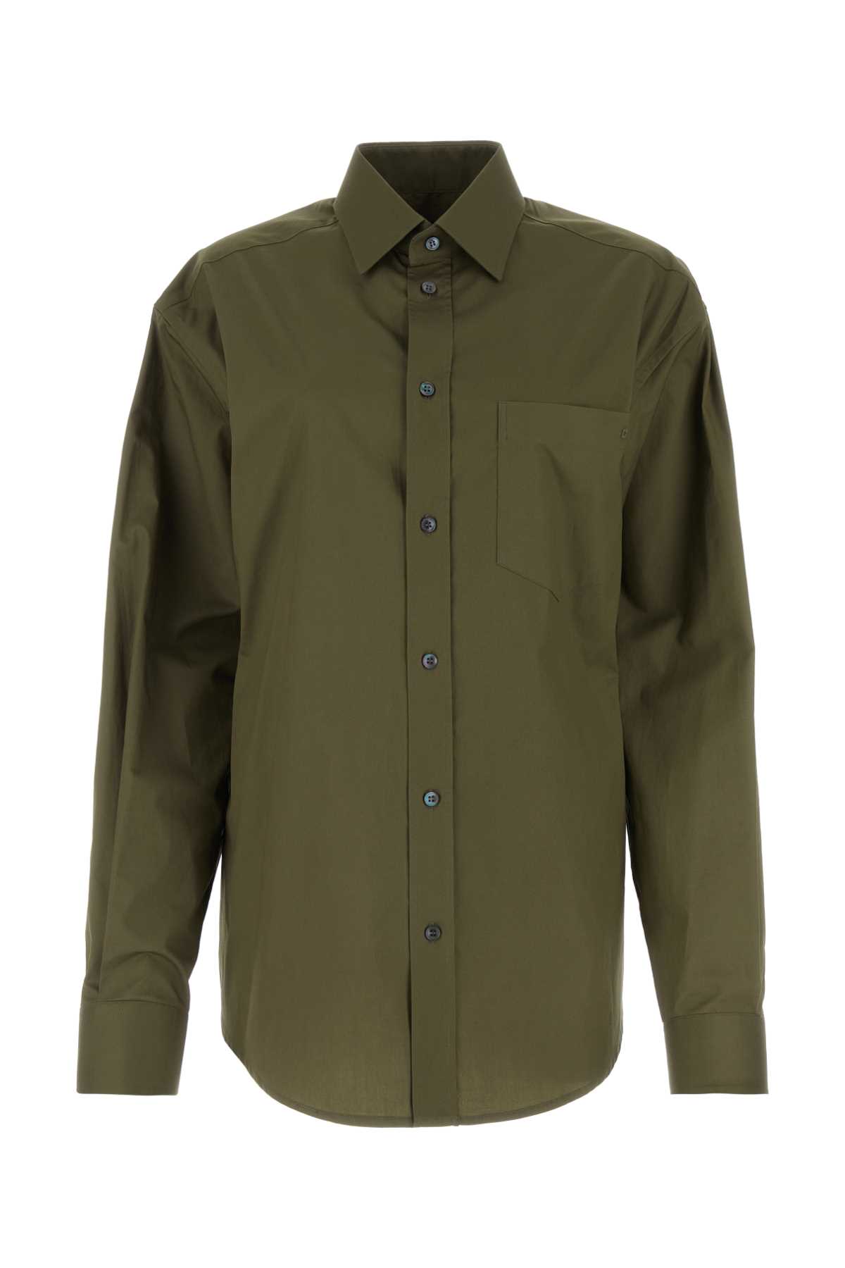 Army Green Poplin Anne Shirt