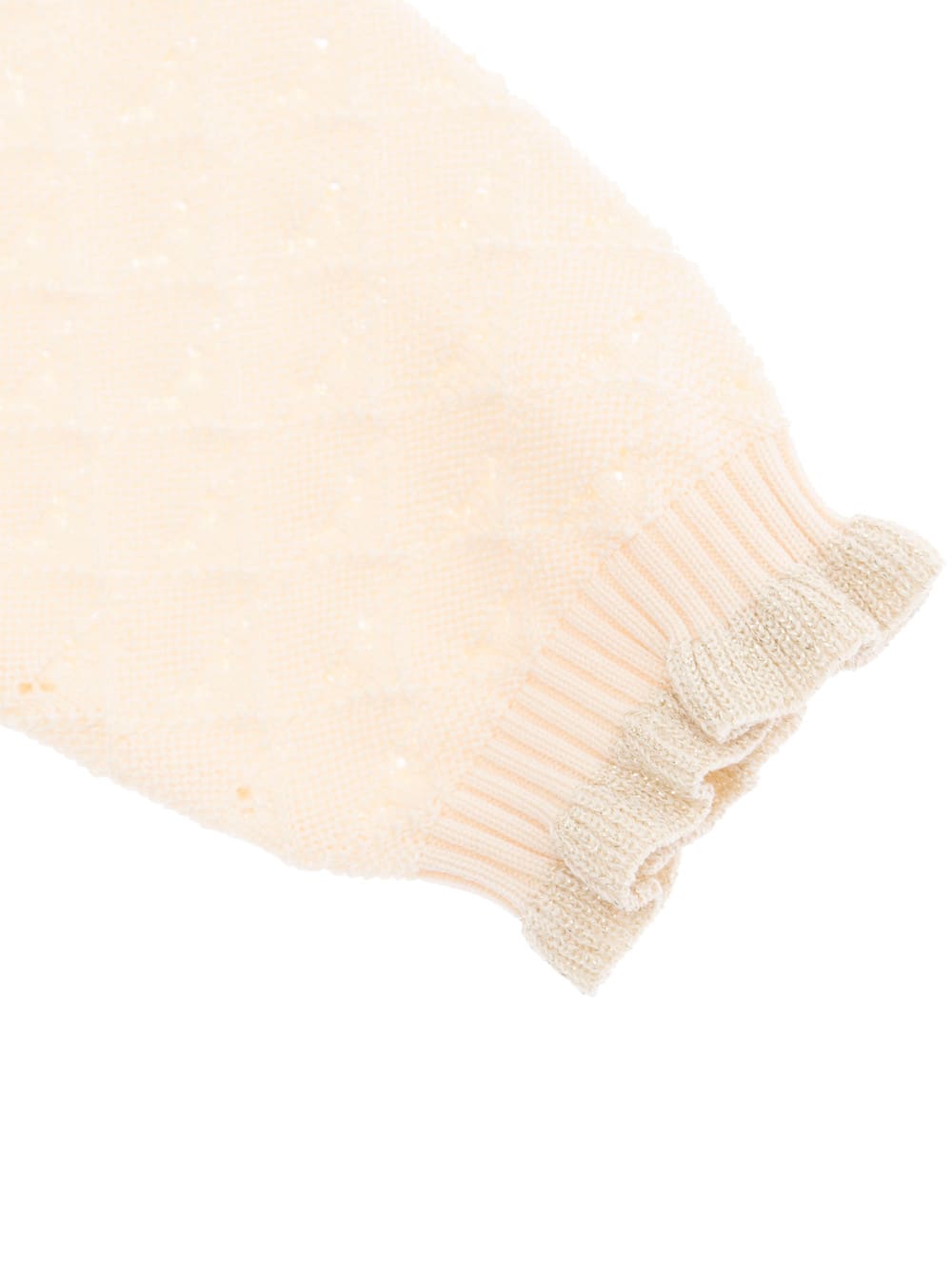 Emporio Armani Beige Sweatshirt With V Neck And Elastic Cuffs In Cotton Baby In Beige