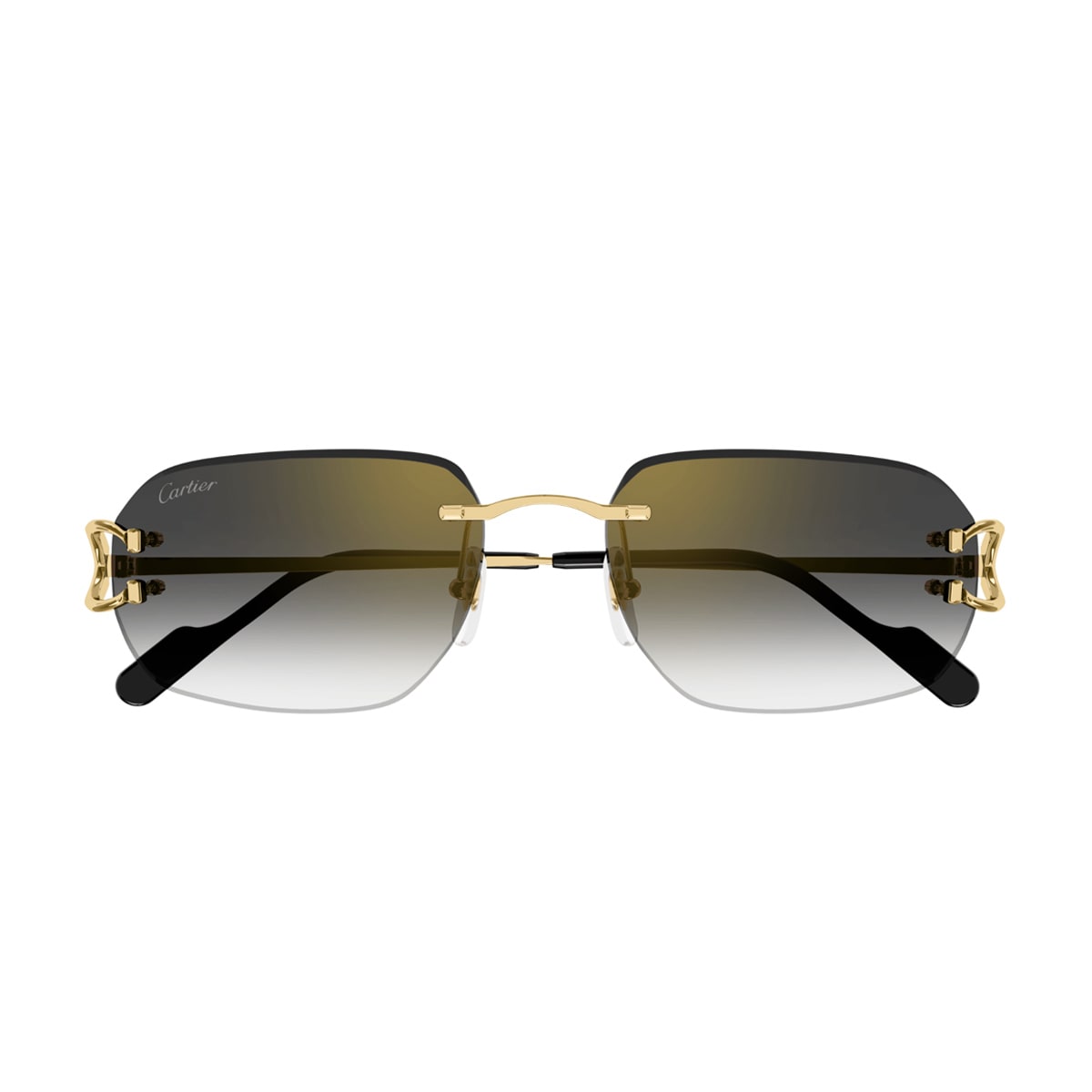 Cartier Ct0468s Décor C Classique 001 Gold Grey Sunglasses In Gold