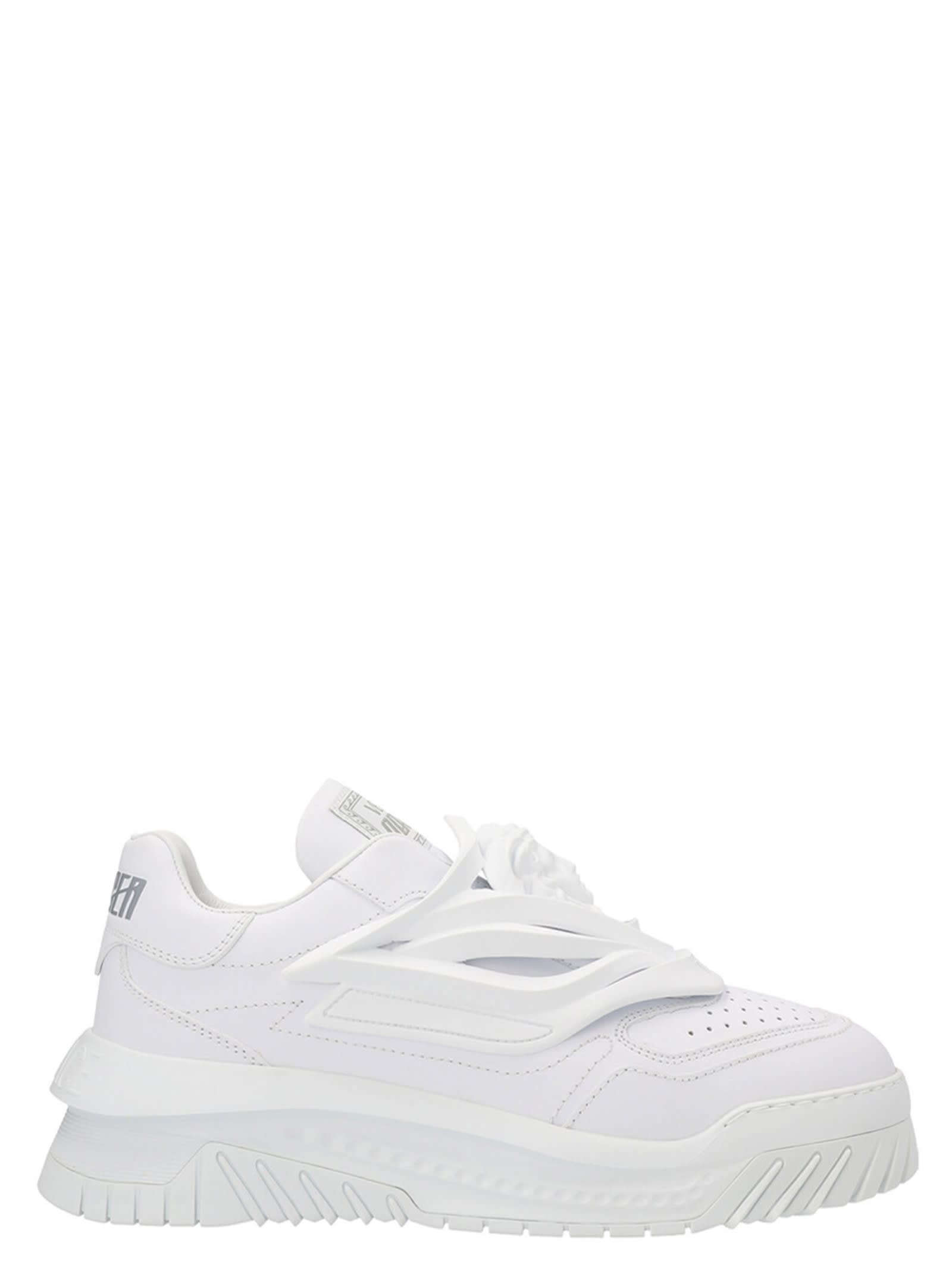 Shop Versace Odyssey Sneakers In White