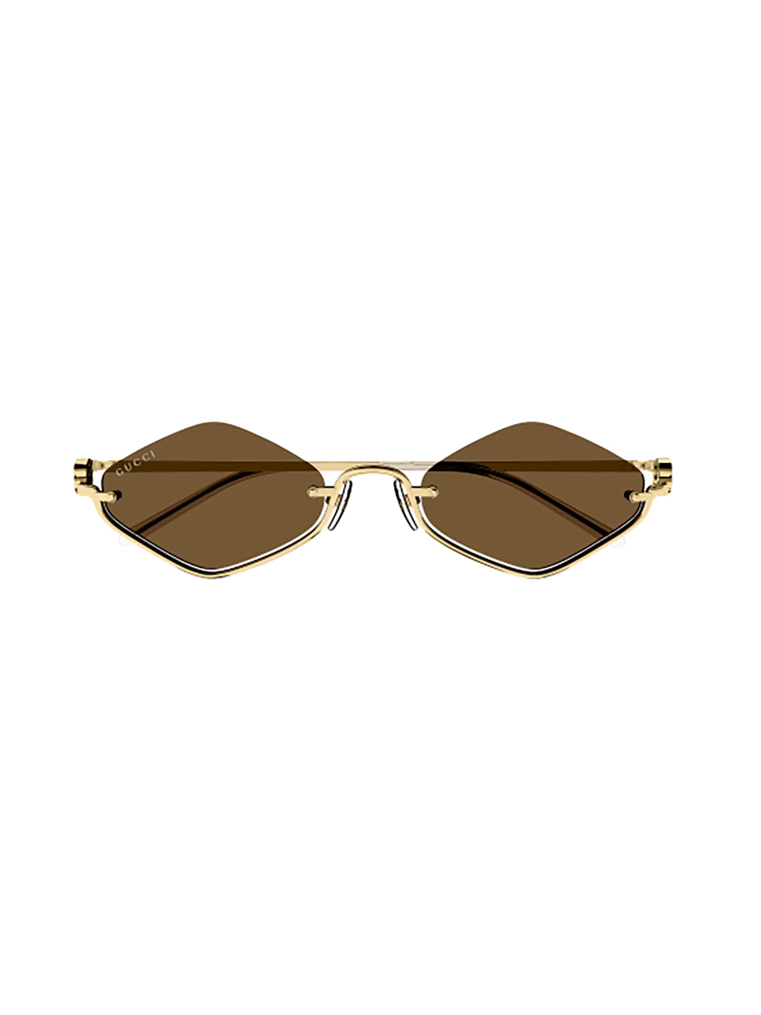 Shop Gucci Gg1604s Sunglasses In Gold Gold Brown