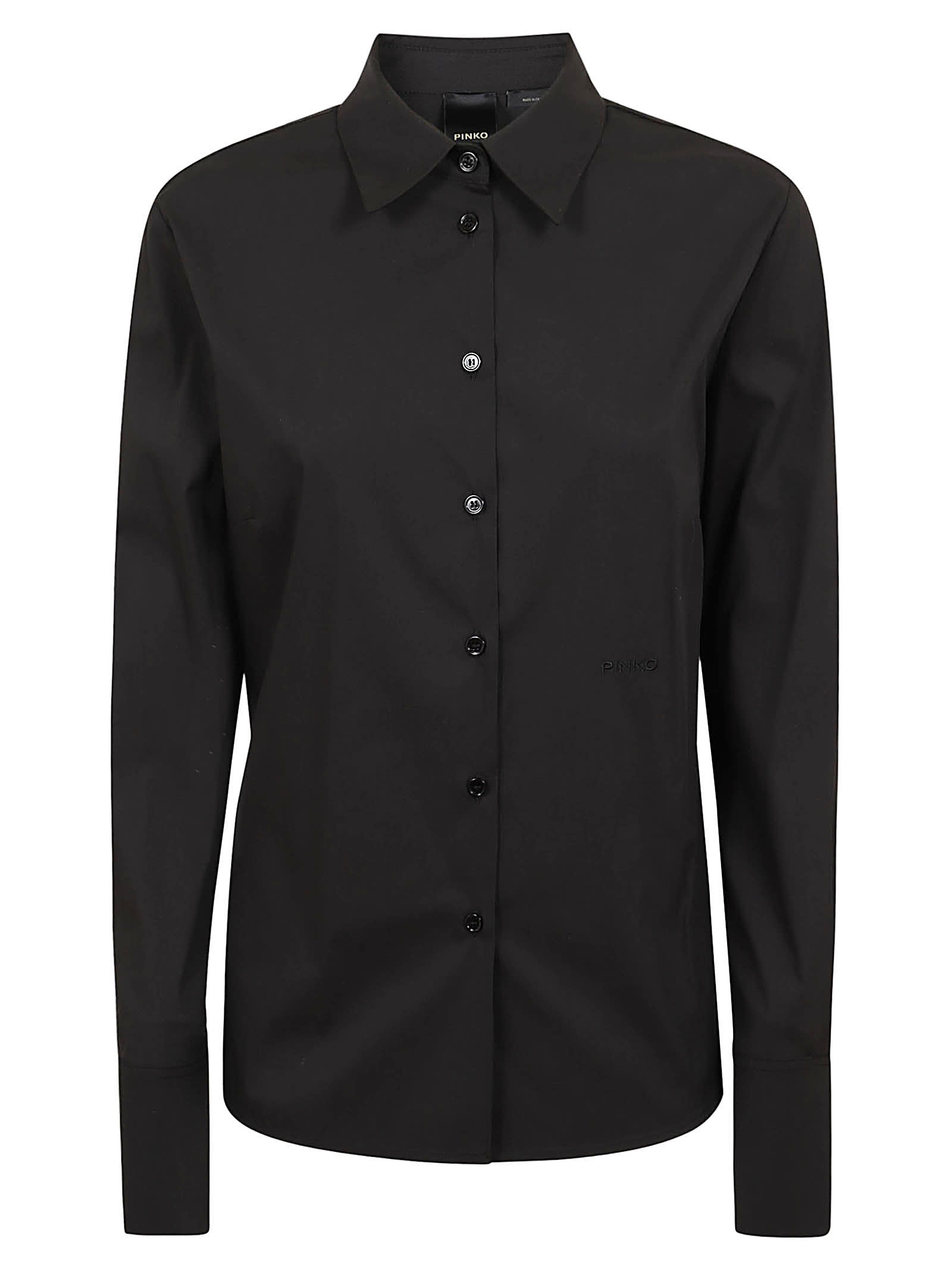 Pinko Black Button-down Shirt In Nero Limousine