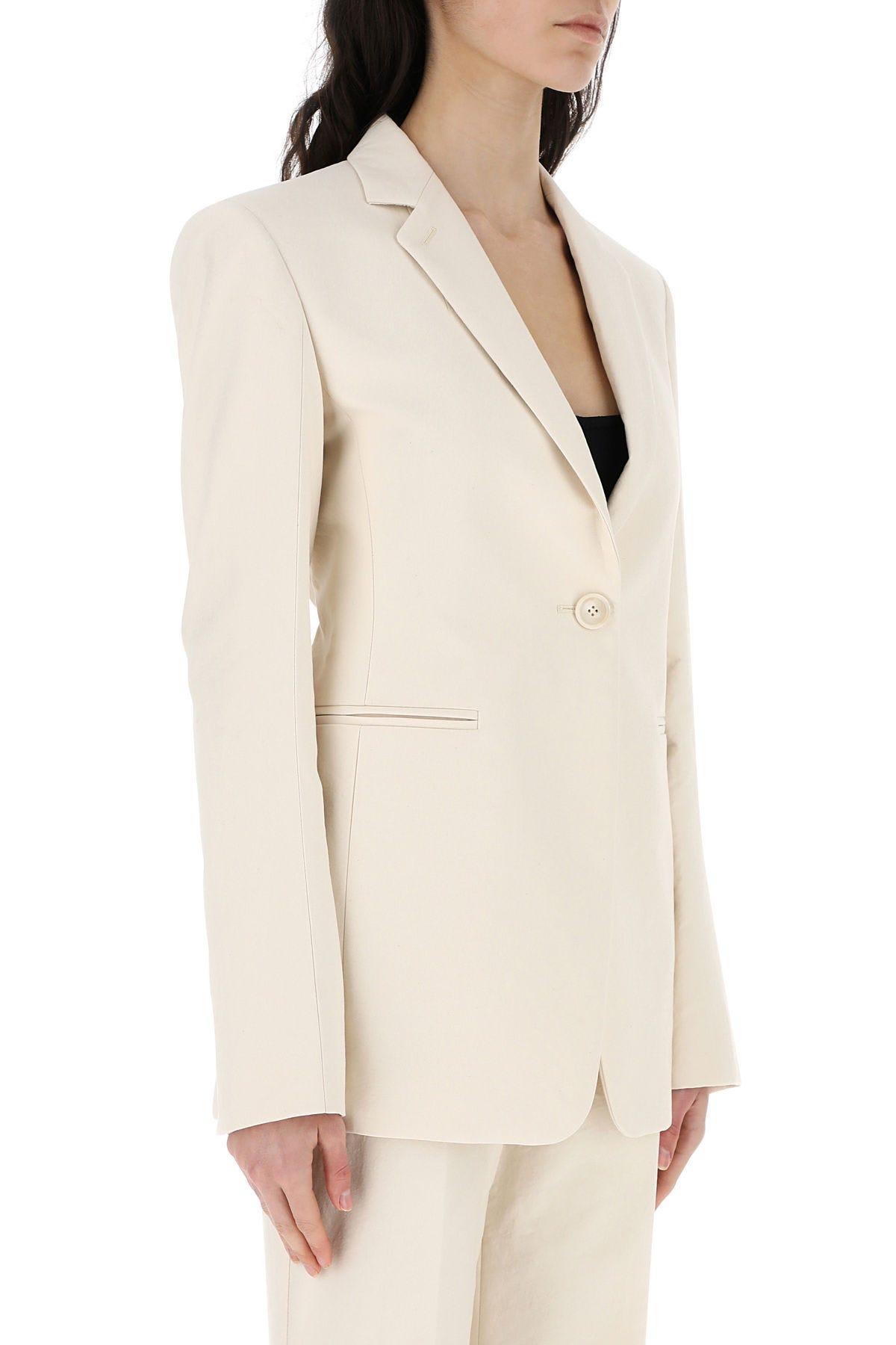 Shop Sportmax Ivory Cotton Anselmo Blazer  In Butter