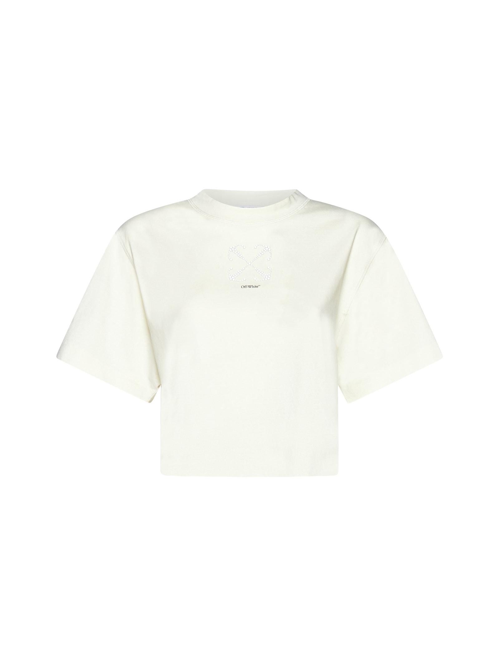 Shop Off-white T-shirt In Beige Black