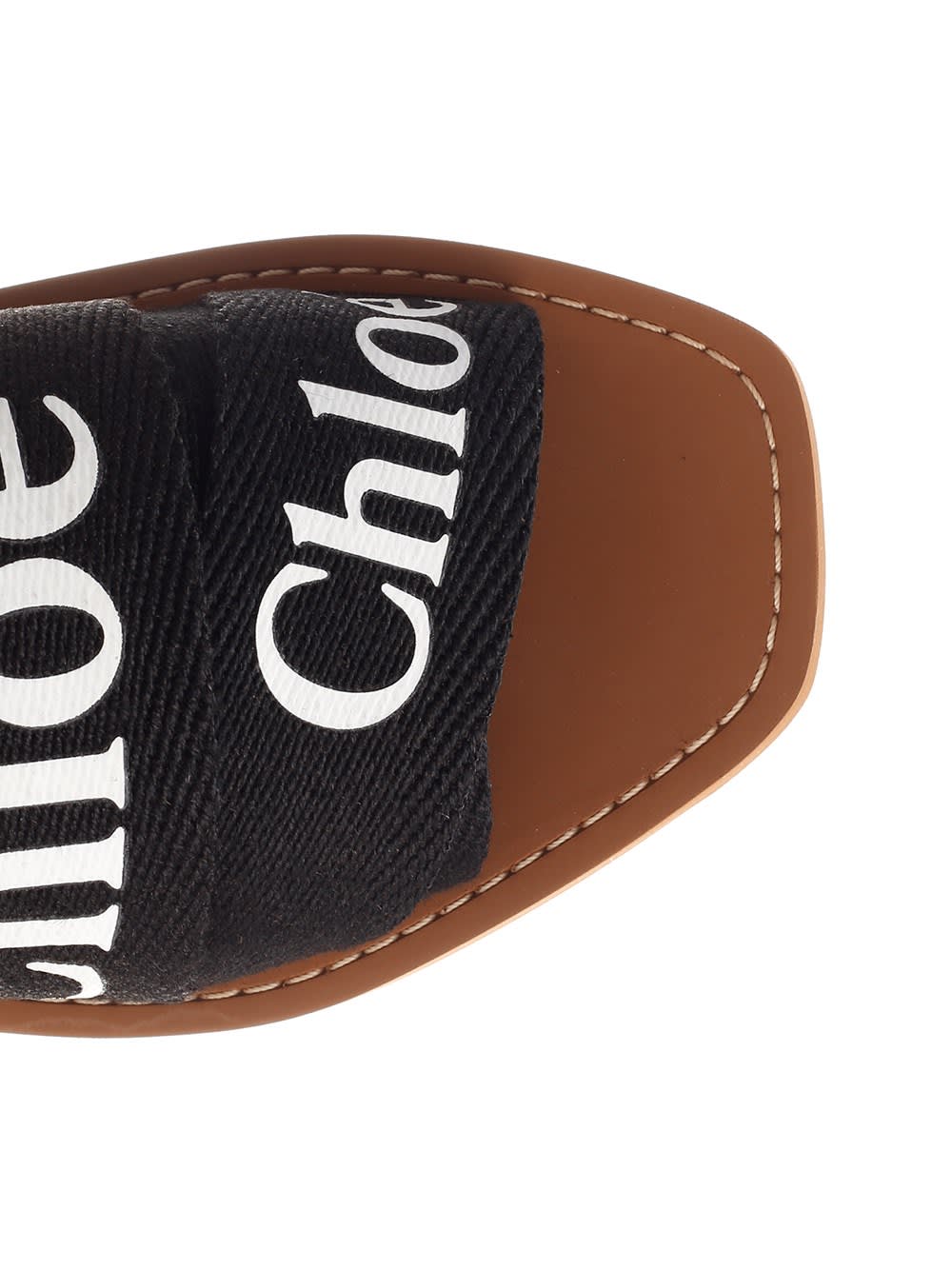 Shop Chloé Woody Flat Sandal In Black