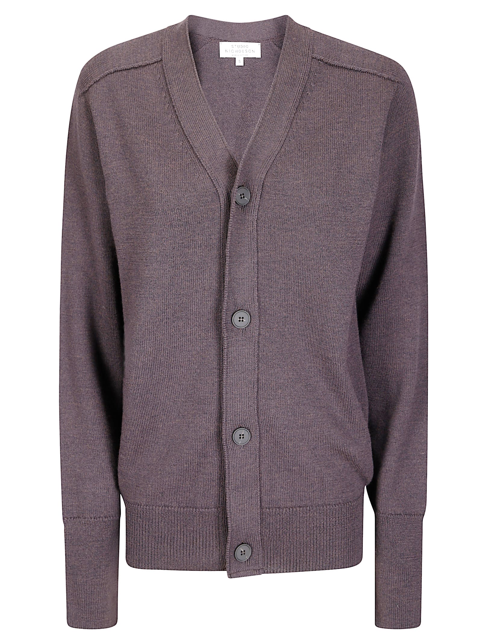 Studio Nicholson Extra-fine Merino Wool Cardigan In Gray