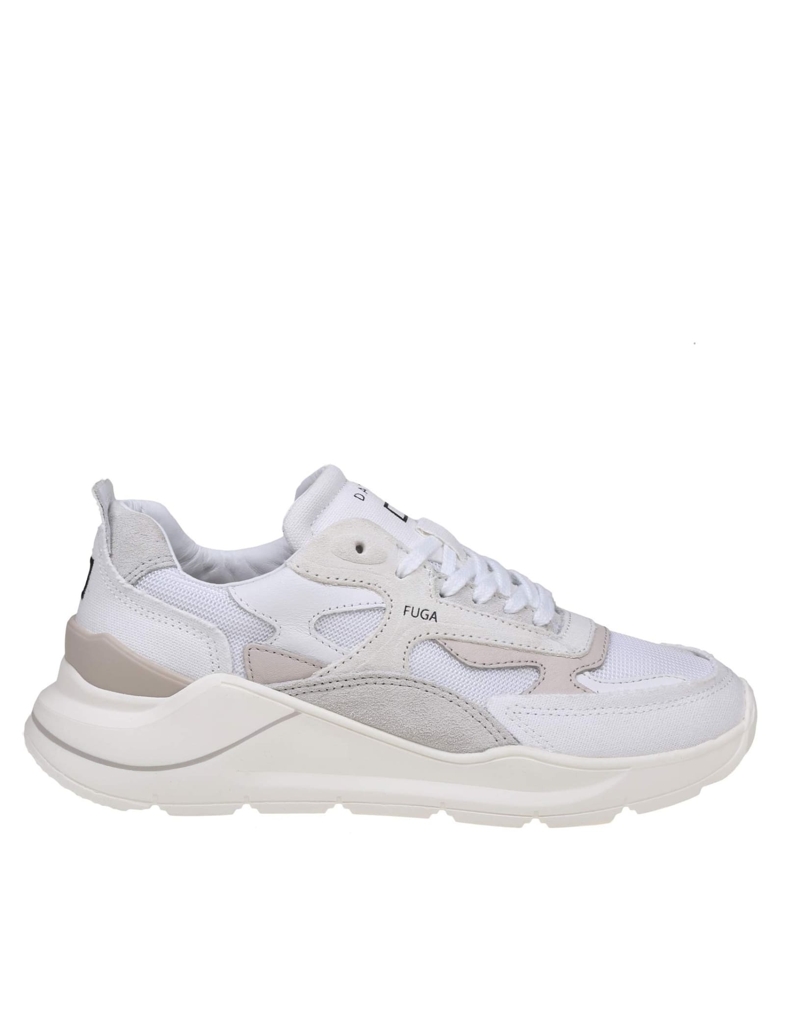 Fuga Sneakers In White Leather And Fabric
