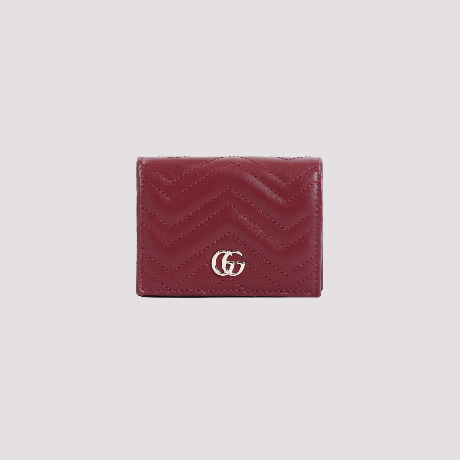 Shop Gucci Gg Marmont 2.0 Credit Card Case In Rosso Ancora