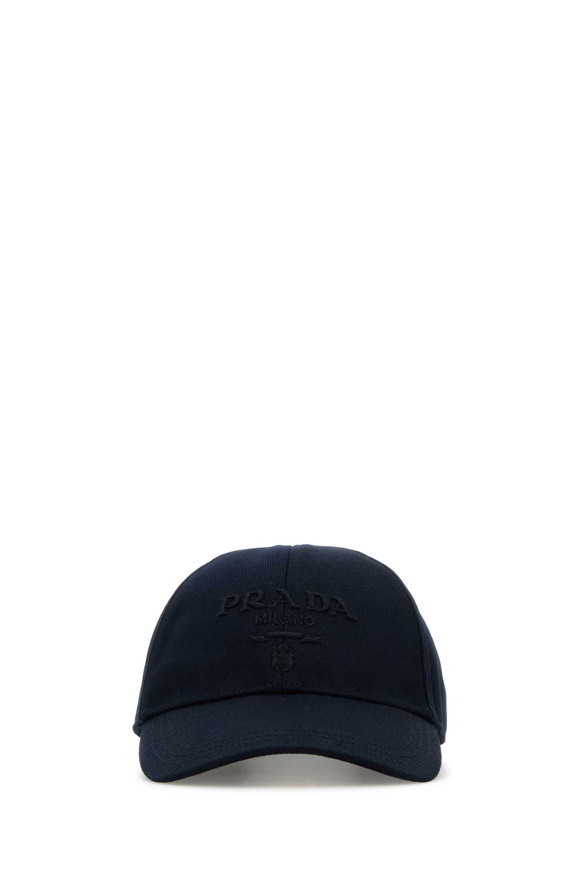 Prada Men Navy Blue Drill Baseball Cap In Blue