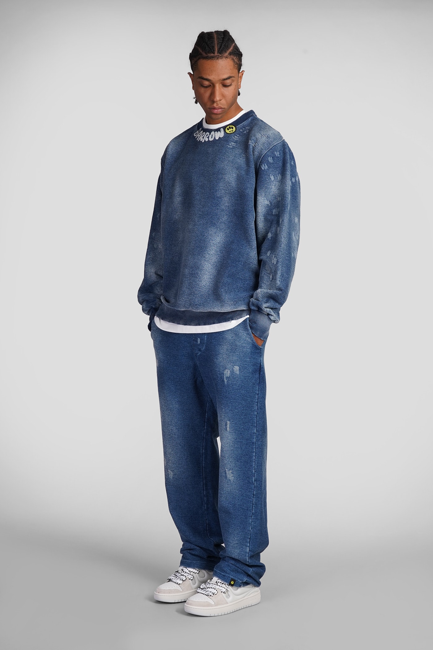 Shop Barrow Pants In Blue Cotton