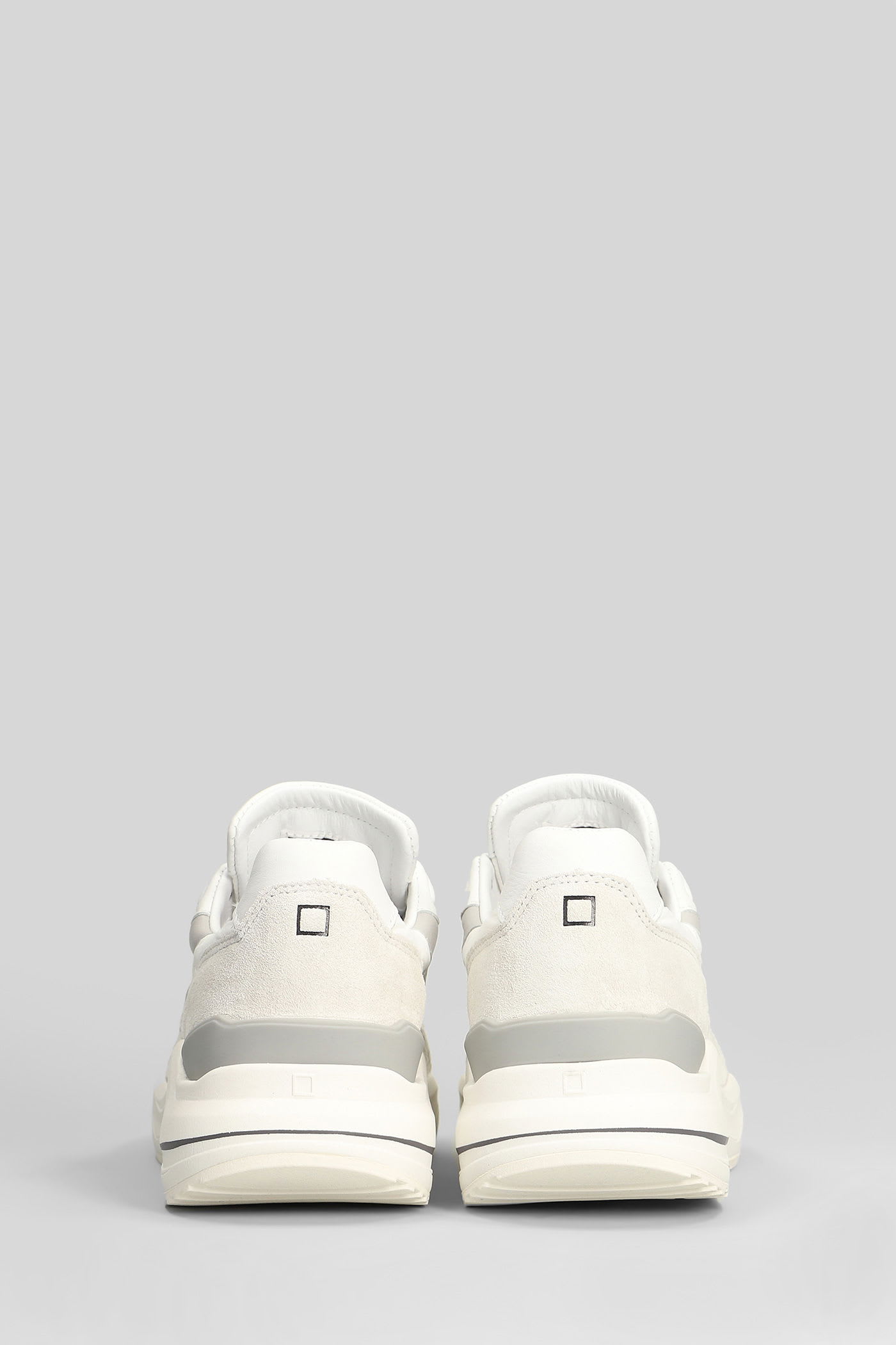 Date Fuga Pony Sneakers In White Suede And Leather In Animal Print