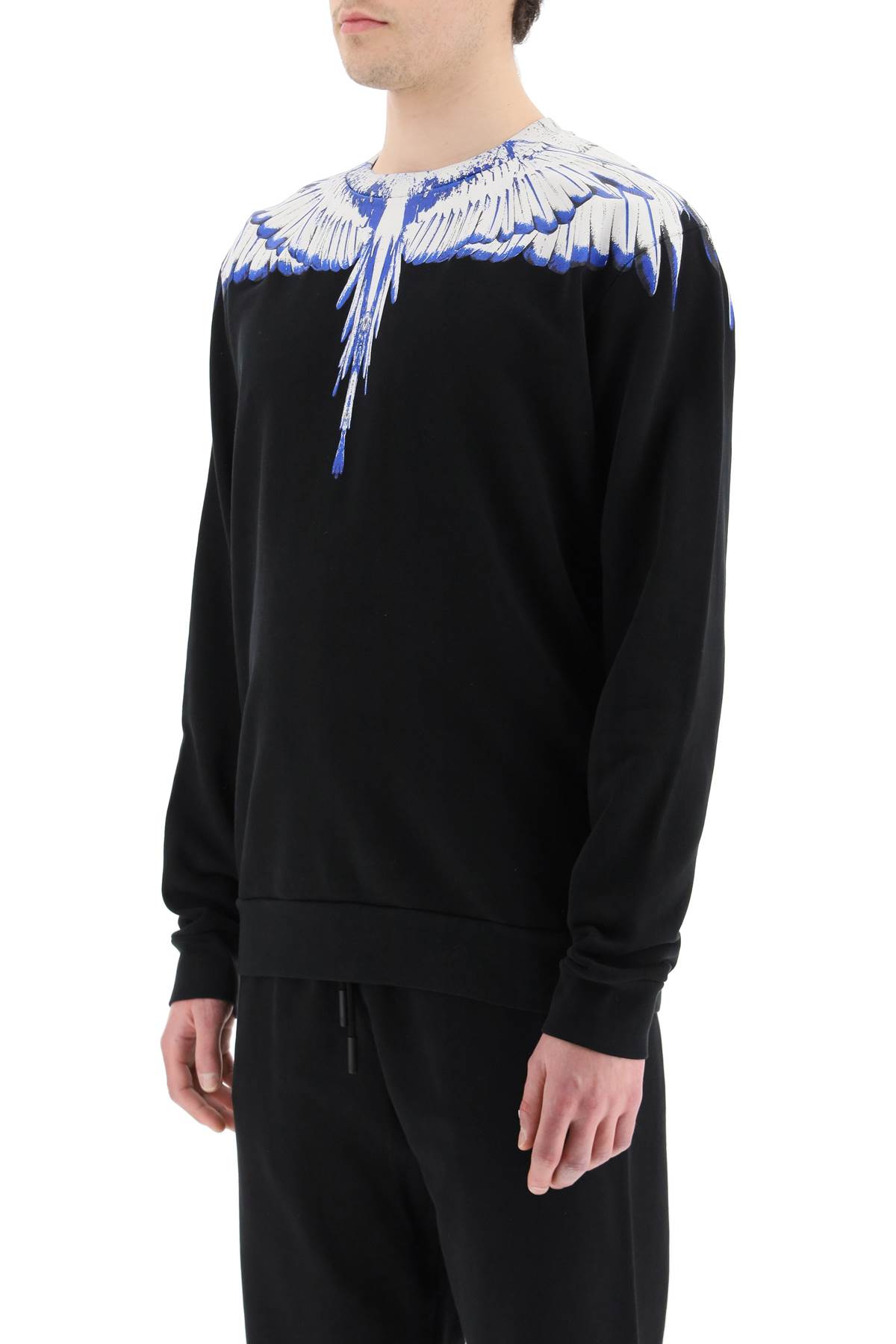 Shop Marcelo Burlon County Of Milan Icon Wings Crewneck Sweatshirt In Black White