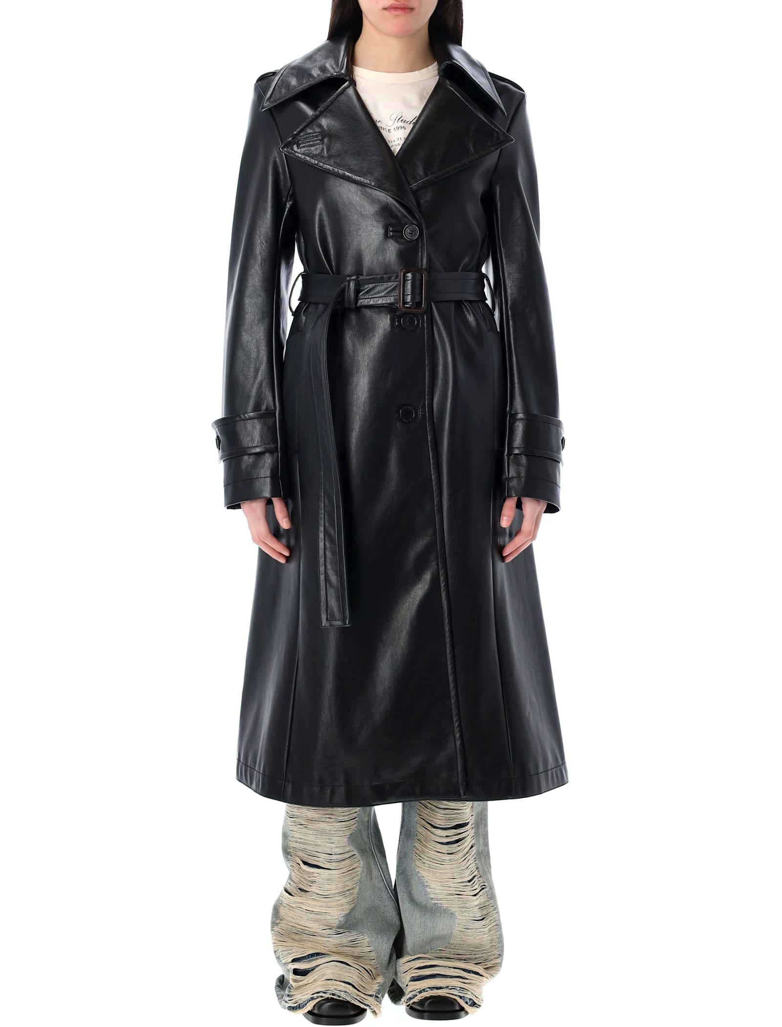 Eco Leather Trench Coat