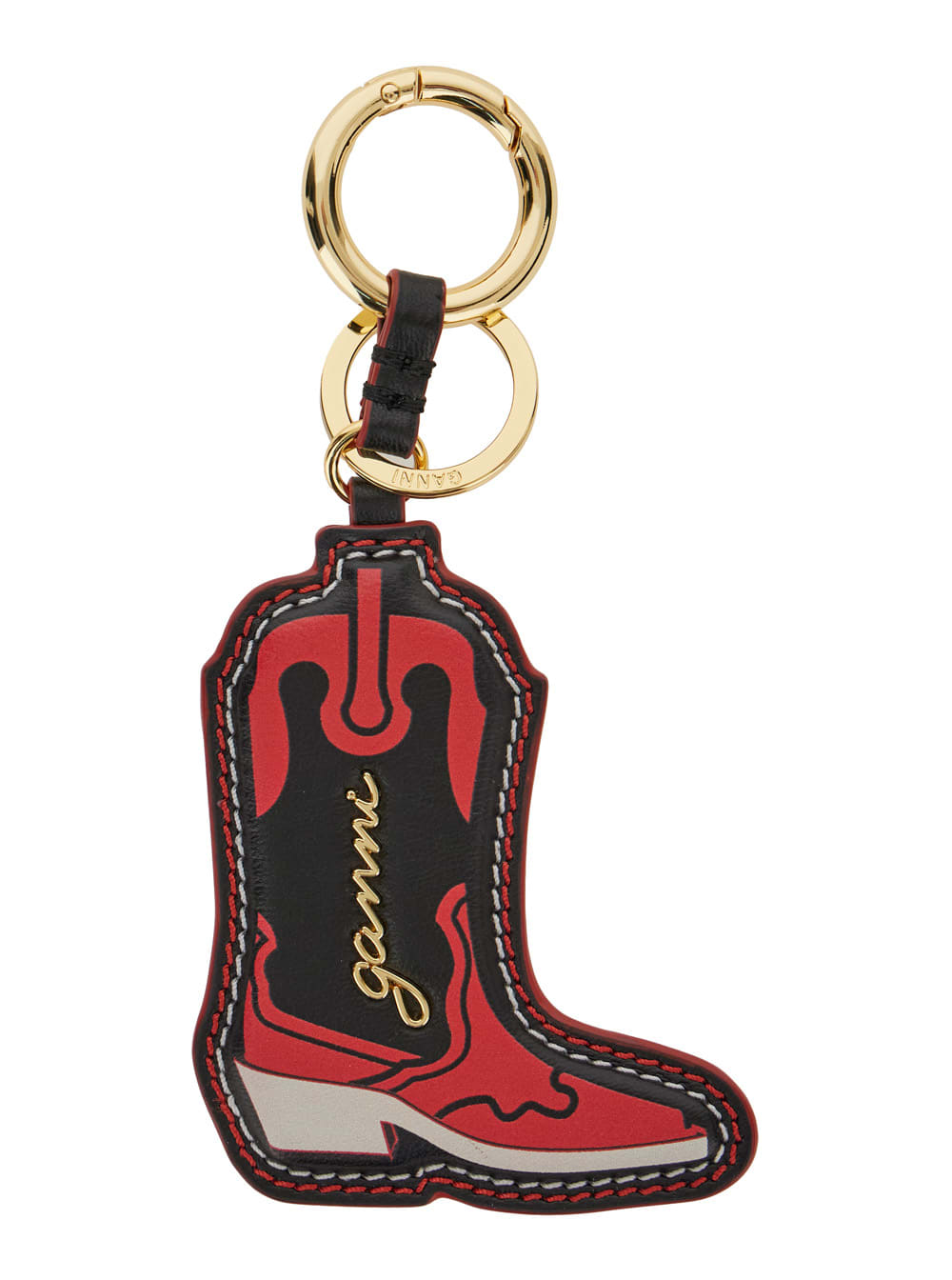 western Boot Red Keyring With Logo Embroidery On The Front In Leather Woman