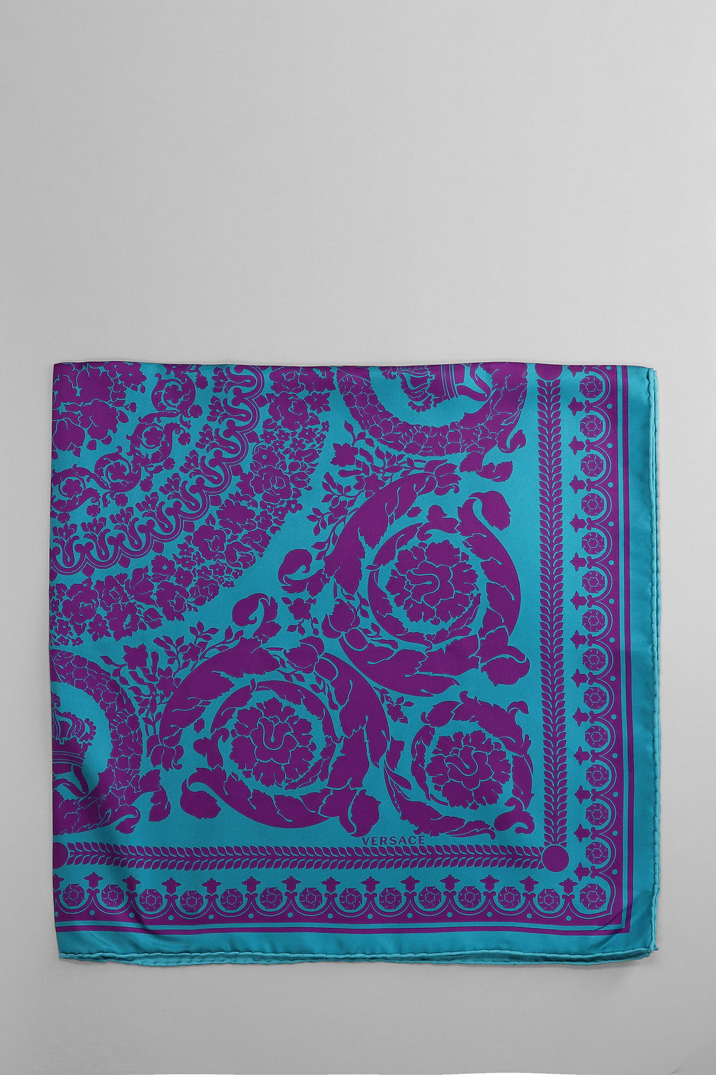 VERSACE FOULARD IN PETROLEUM SILK