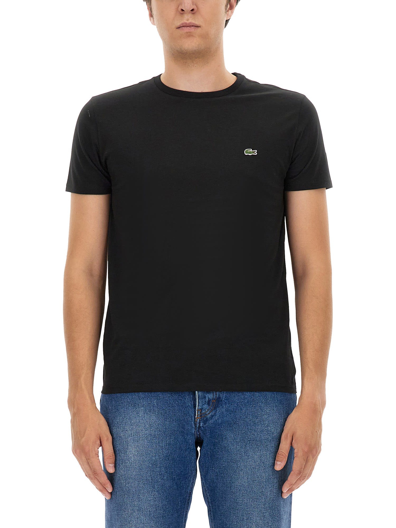 Shop Lacoste T-shirt With Logo In Black