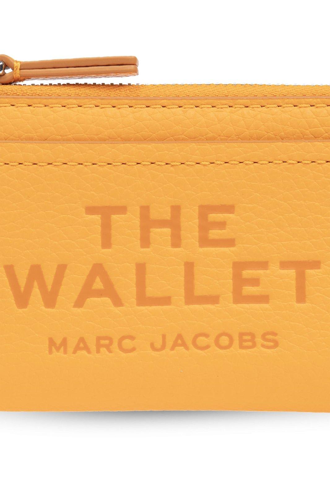 Shop Marc Jacobs The Leather Top Zip Wallet In Tangerine