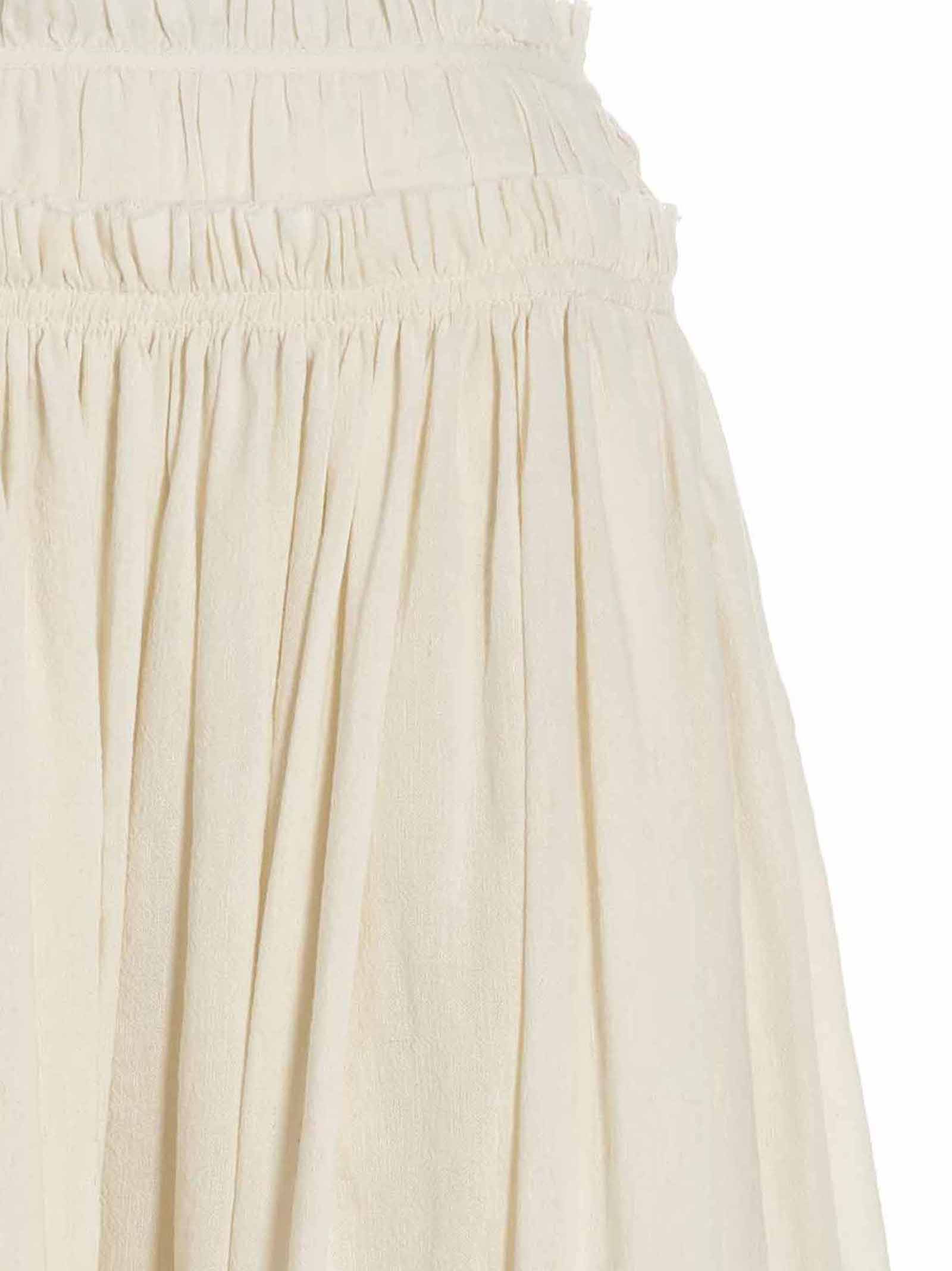 Shop Tory Burch Rouched Waist Skirt In White