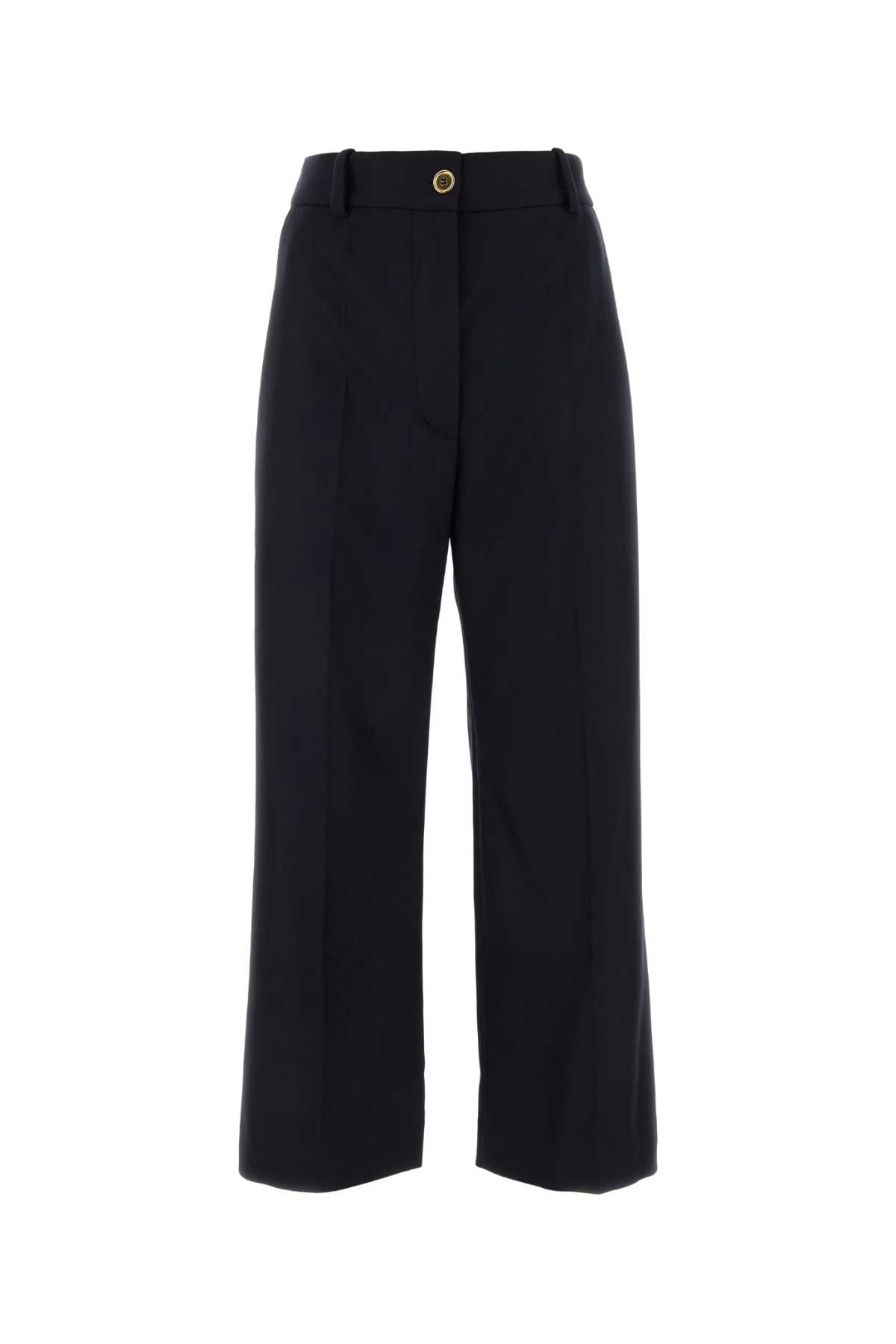 Navy Blue Wool Blend Pant