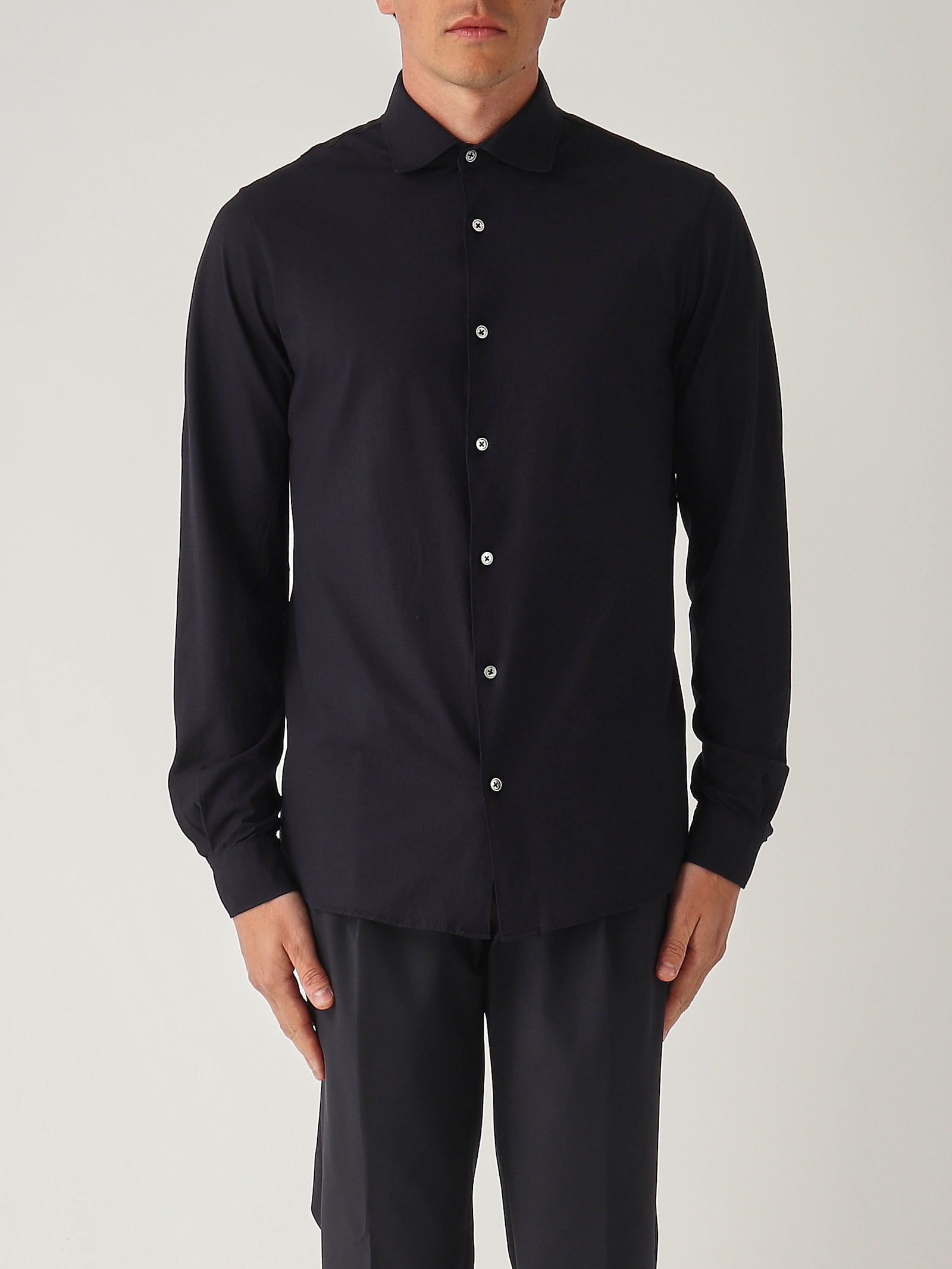 Camicia M/l Basica In Crepe Cotton Shirt