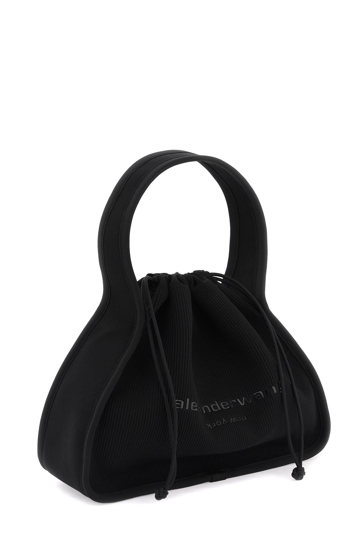 Shop Alexander Wang Large Rib-knit Ryan Handbag In Nero