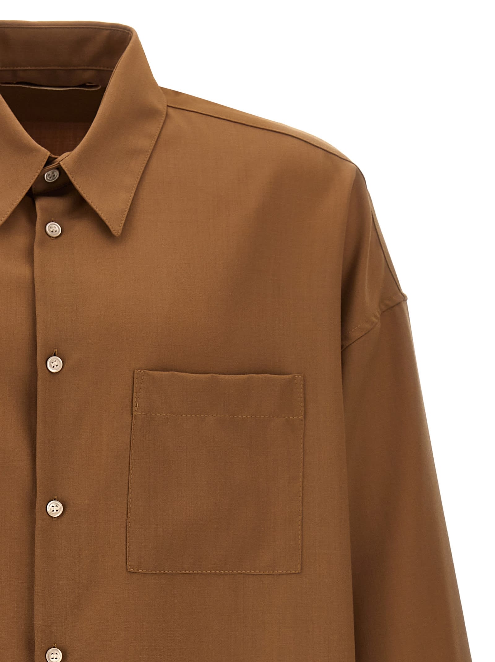 Shop Marni Chest Pocket Shirt In Beige