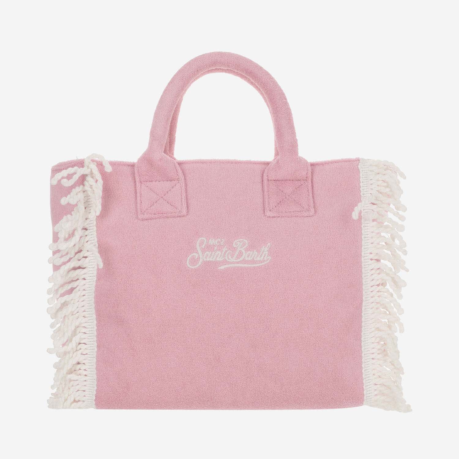 Shop Mc2 Saint Barth Colette Terry Tote Bag With Embroidery In Pink