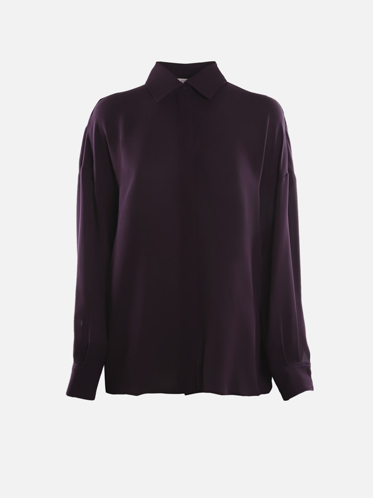 Valentino Silk Shirt With Dropped Shoulders Detail