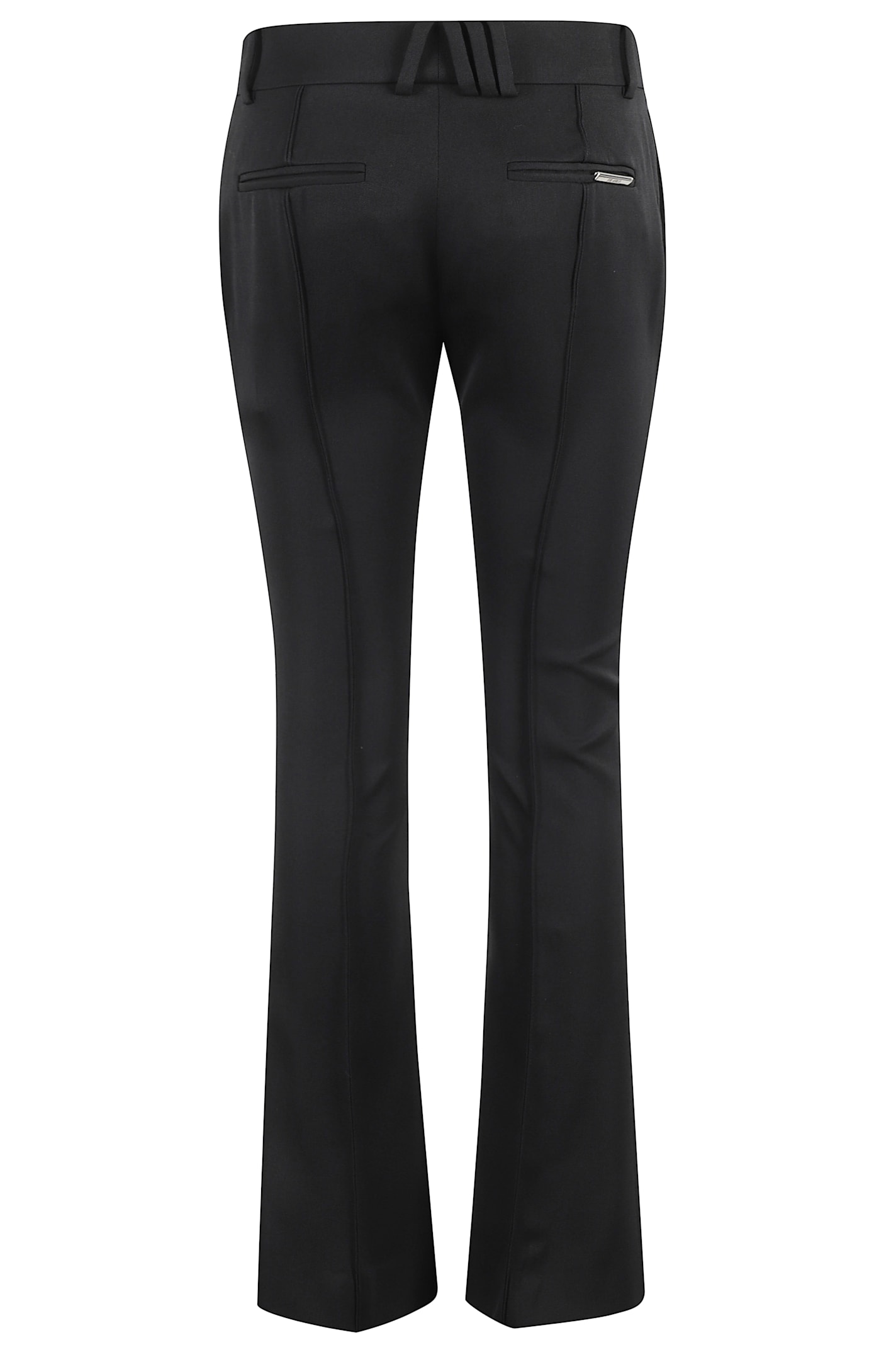 Attico Flared Trousers With Back Pocket And Side Pockets In Black