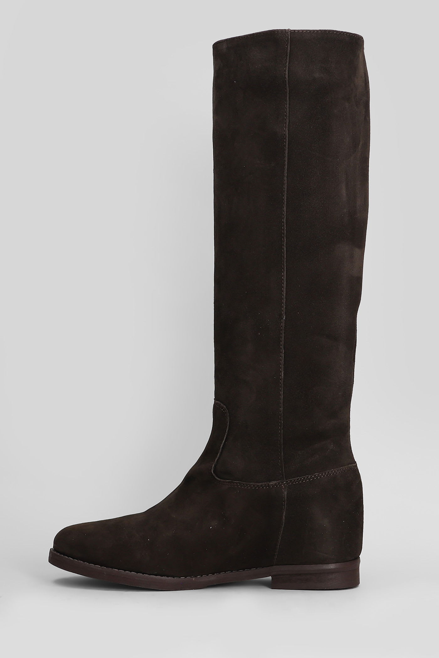 Julie Dee In Dark Brown Suede In Brown