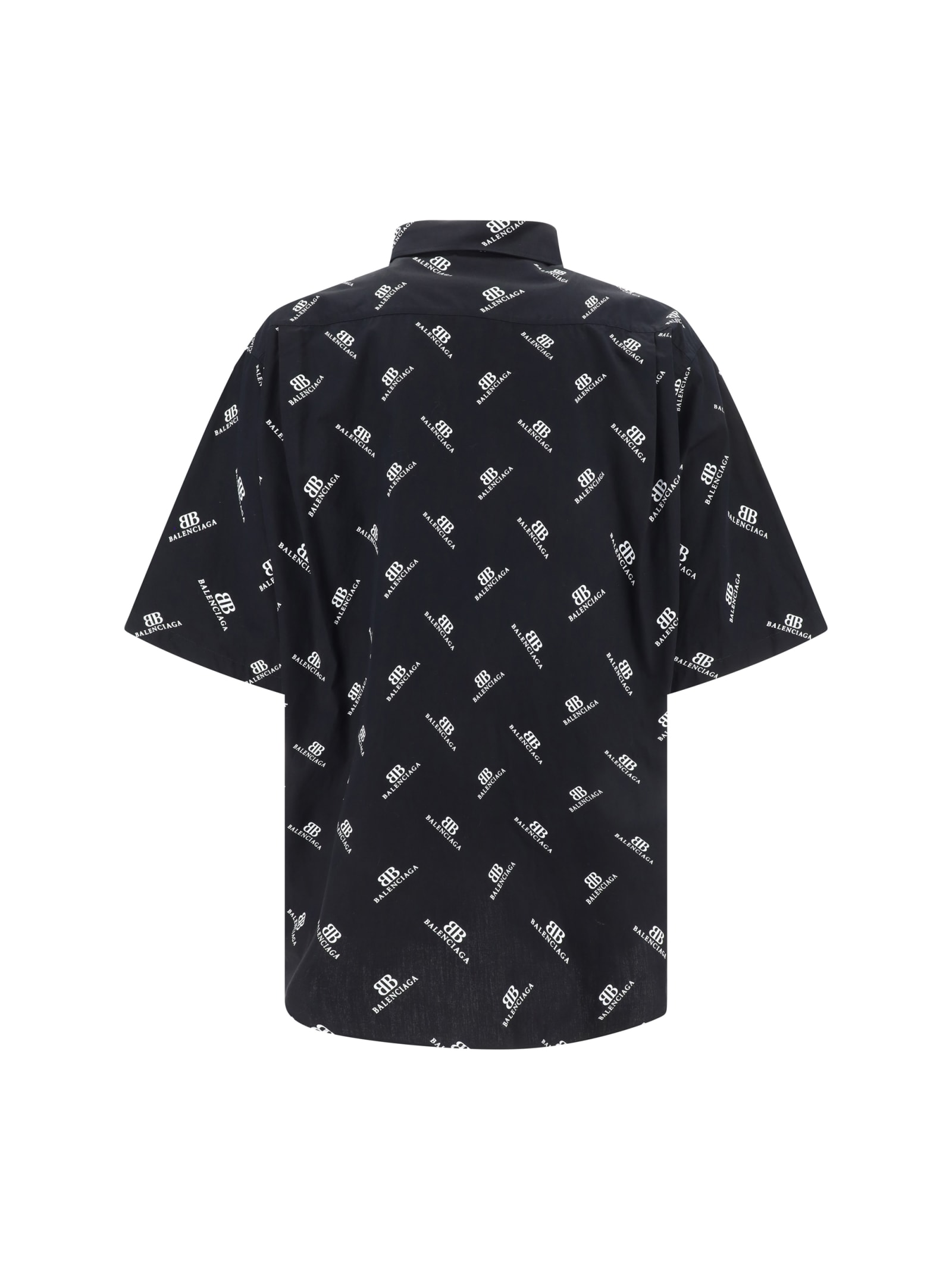 Shop Balenciaga Bb Monogram Logo Shirt In Black