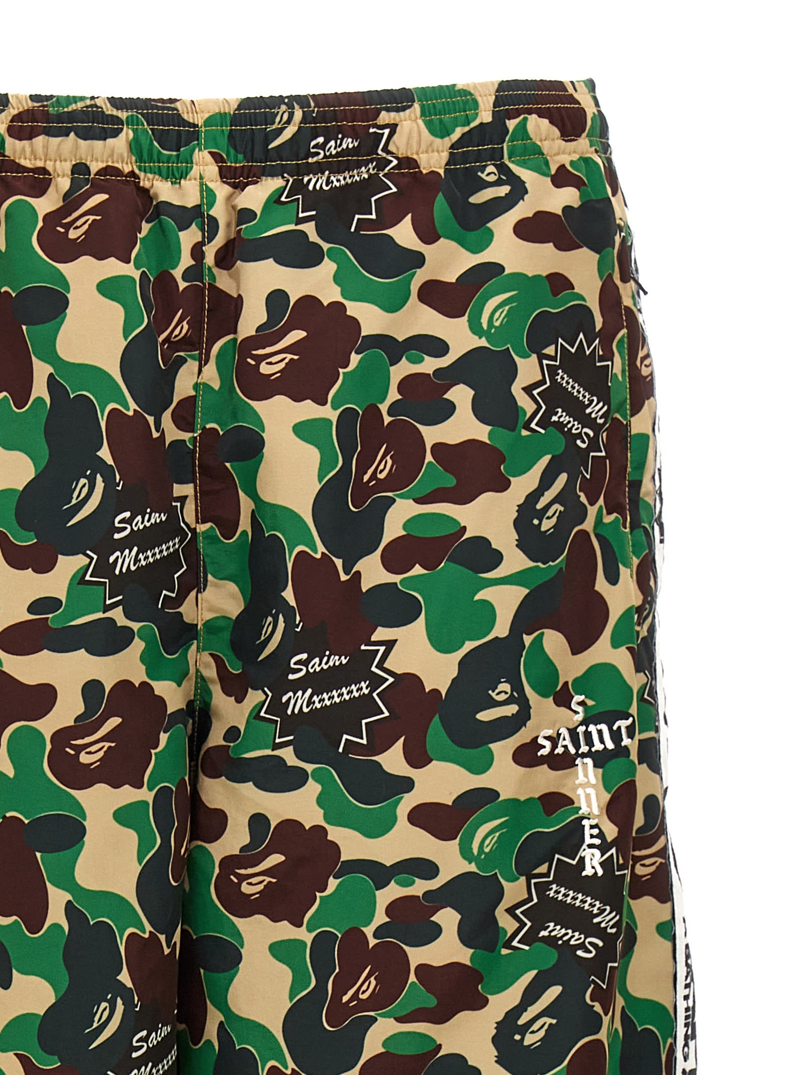 Shop Saint Mxxxxxx Saint Michael X A Bathing Ape Joggers In Multicolor