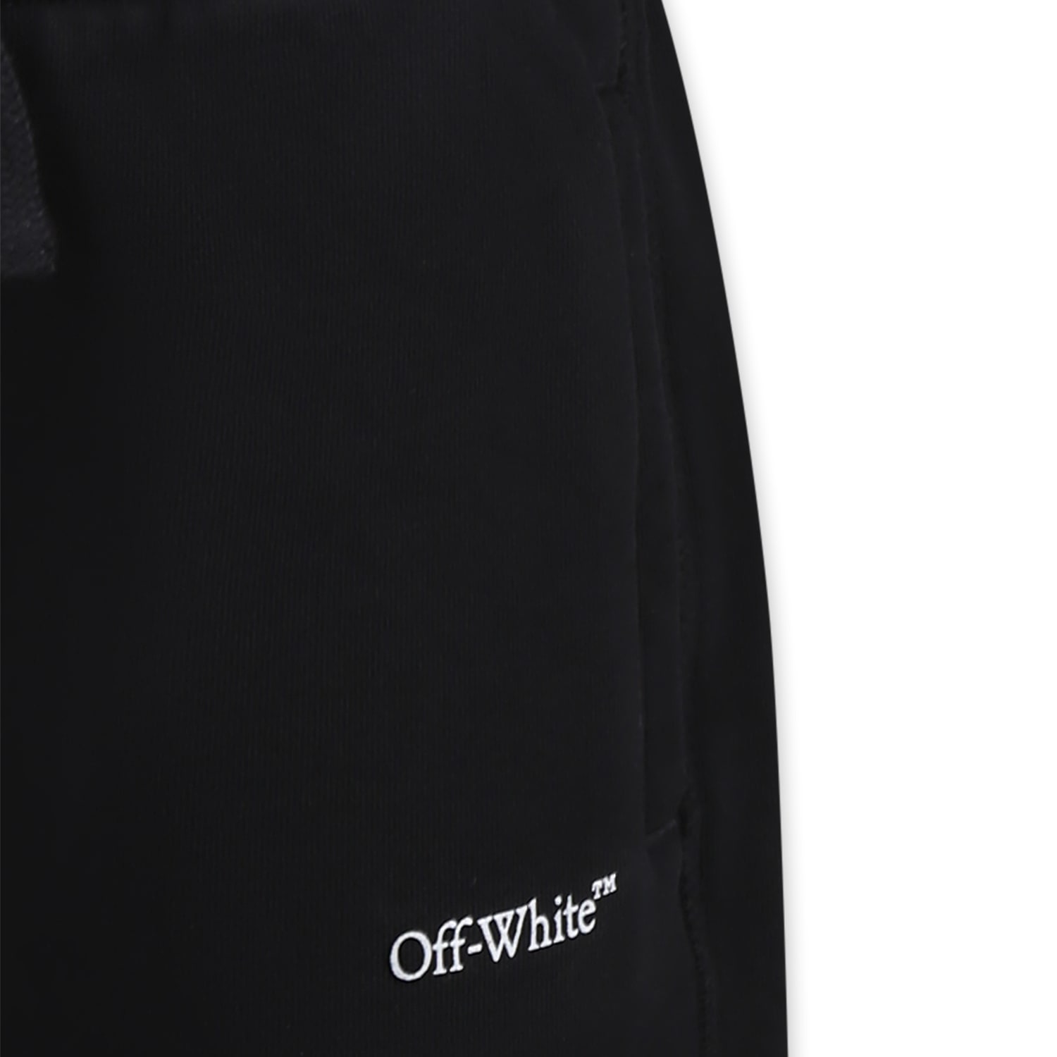 Shop Off-white Black Shorts For Boy With Logo